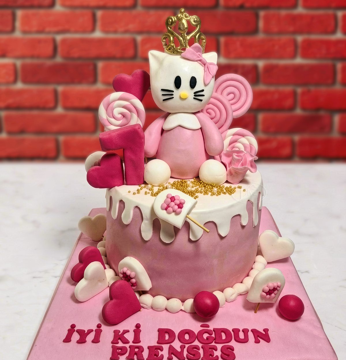 Pembe Prenses Kedicik Özel Pasta