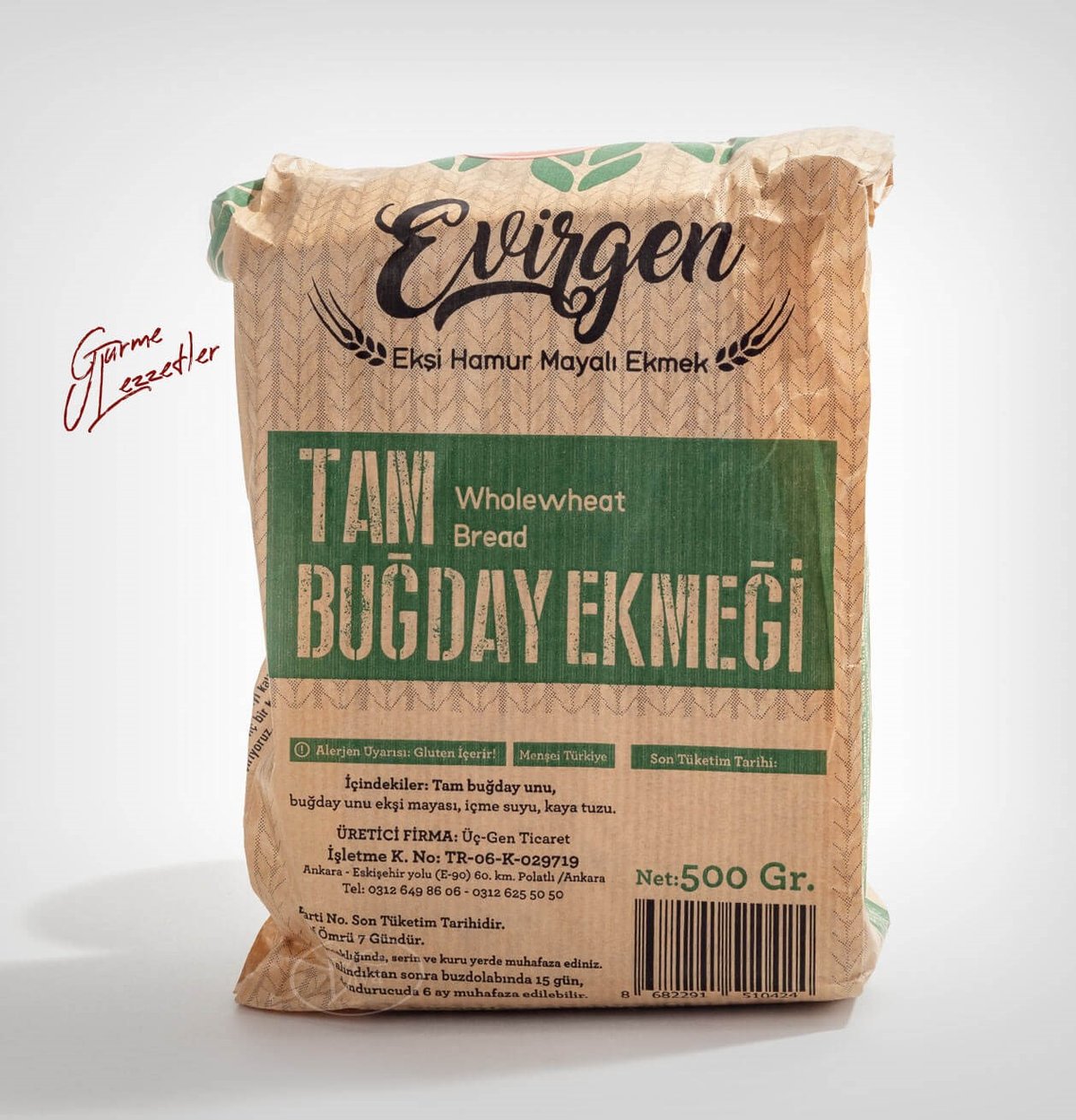 Tam Buğday Ekmeği 500 Gr