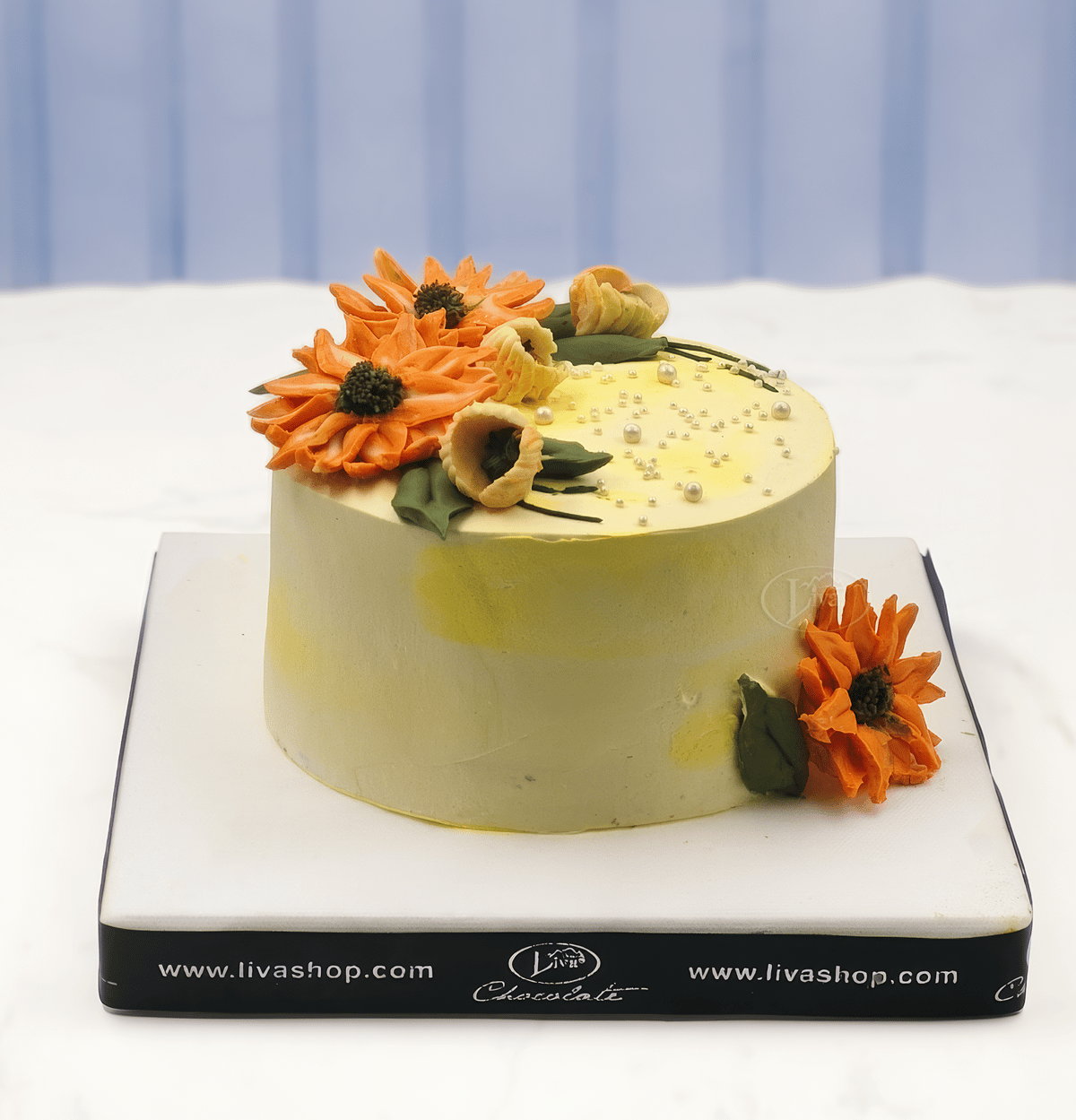 Turuncu Ayçiçeği Buttercream Özel Pasta