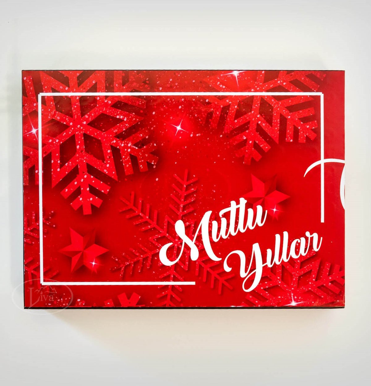 Yılbaşı Kırmızı Mutlu Yıllar Sargılı Madlen Çikolata 72'li Paket
