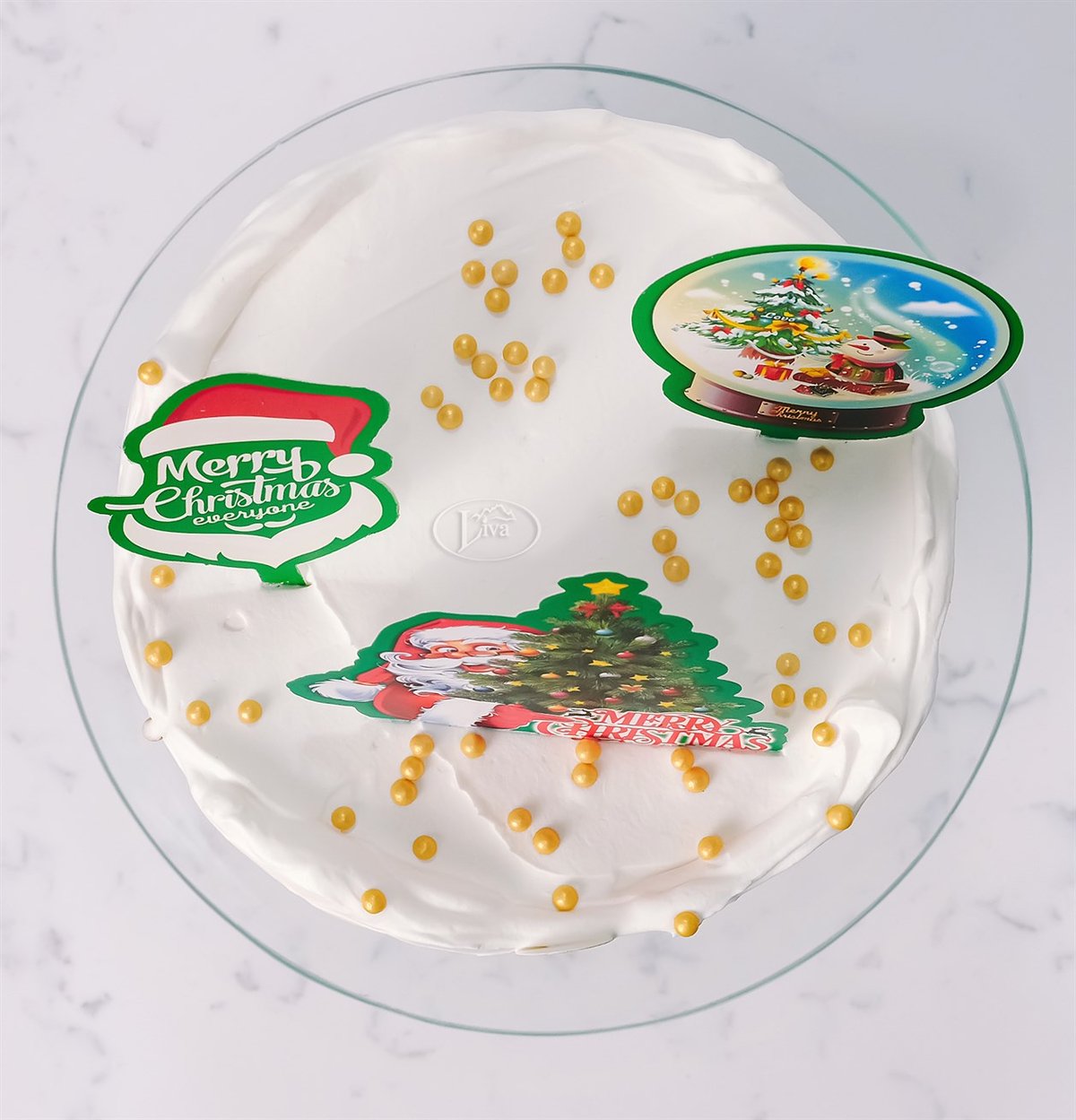 Yılbaşı Kremalı Kardan Adam Süslü Pasta