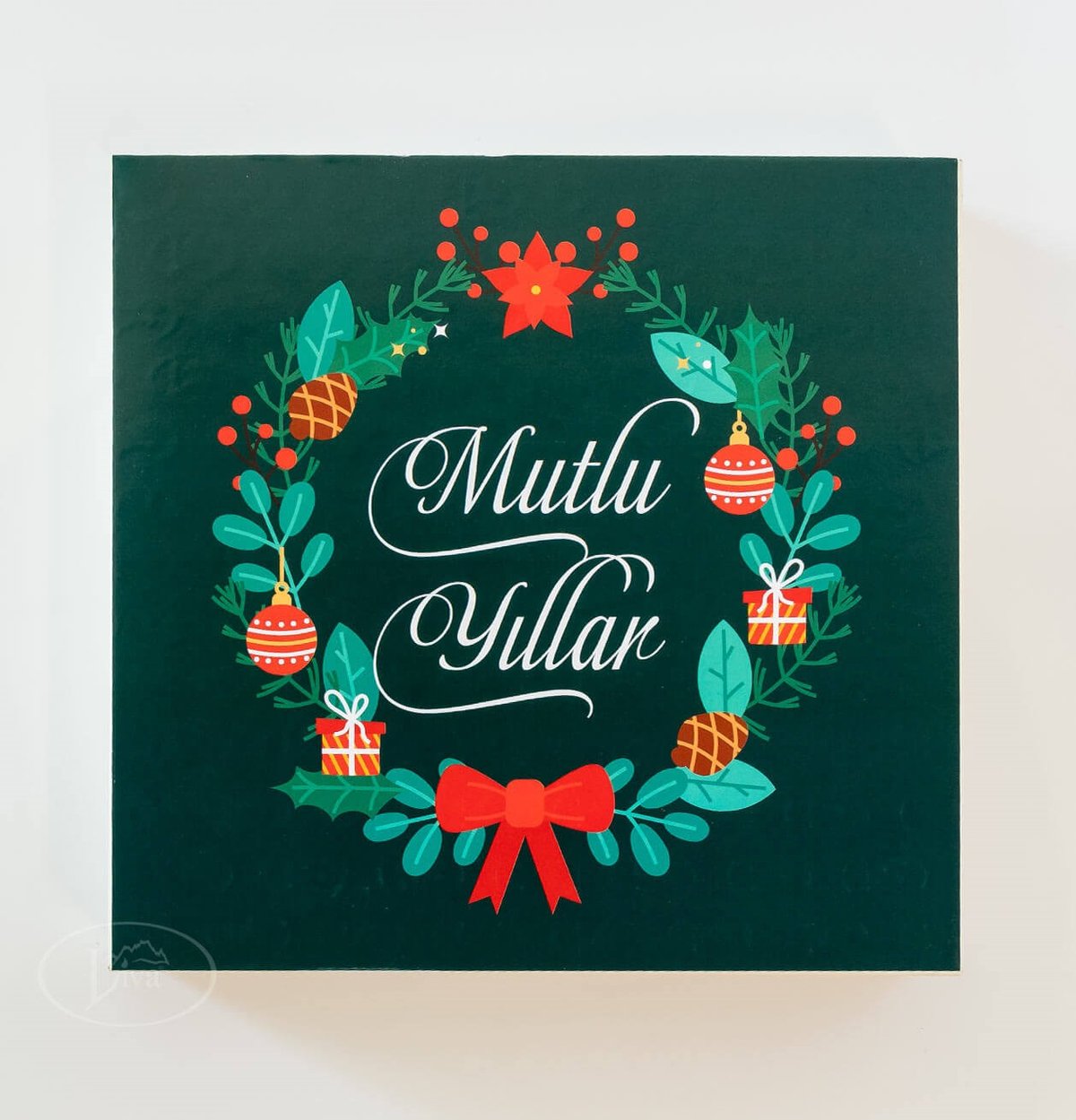 Yılbaşı Yeşil Mutlu Yıllar Sargılı Madlen Çikolata 48'li Paket