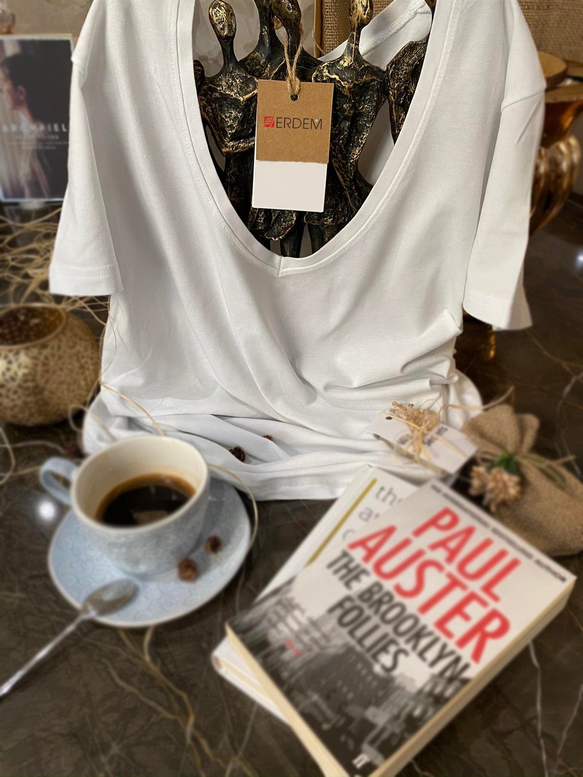 Beyaz Erdem İç Giyim Bayan Derin V-Yaka T-Shirt