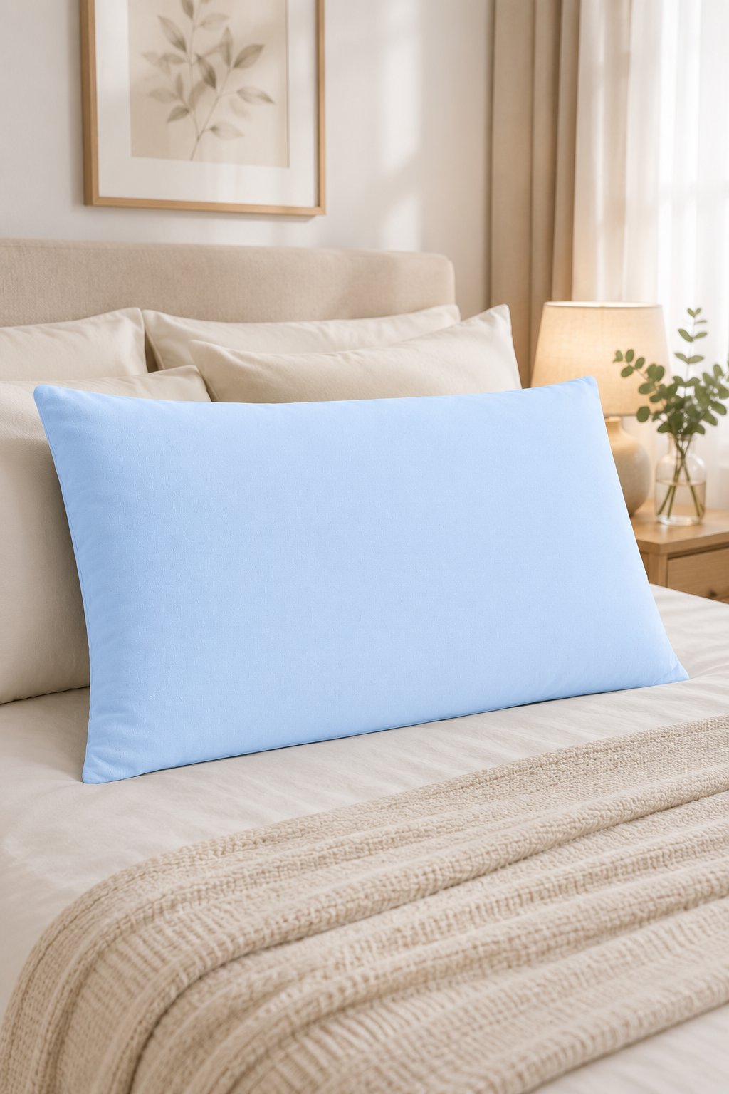 ÇetHome 50x70 cm Mavi Yastık Koruyucu Kapaklı Kılıf