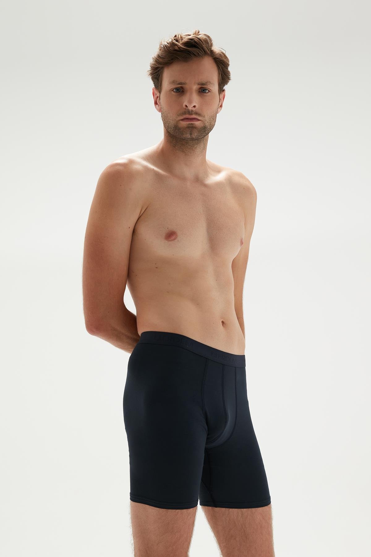 Erdem 3'lü Lacivert Erkek Bambu Uzun Boxer 1013