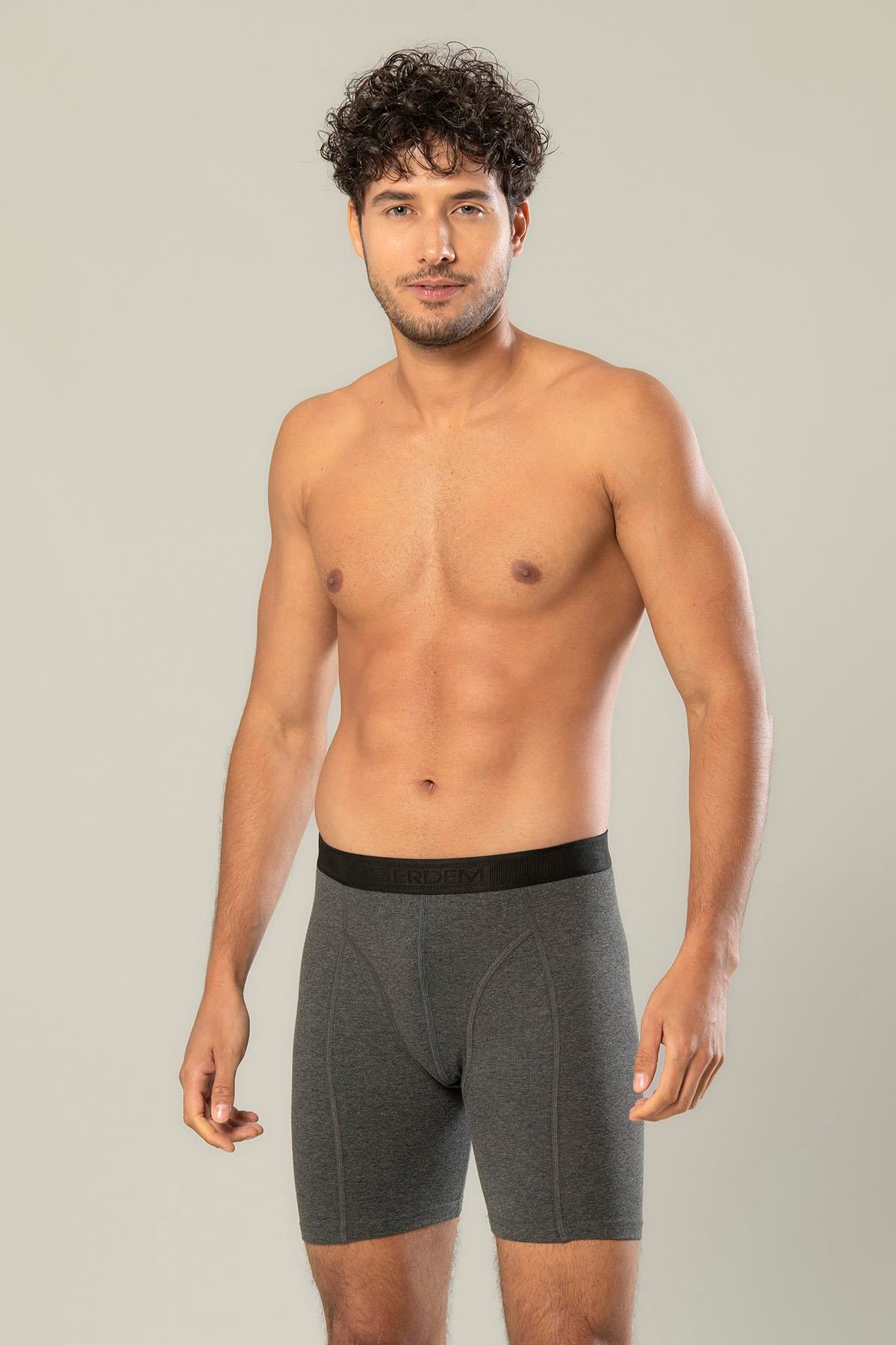 Erdem Antrasit Pamuk Elastan Uzun Boxer 1416