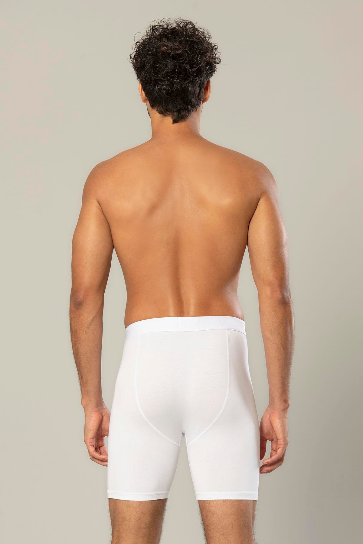 Erdem Beyaz Pamuk Elastan Uzun Boxer 1416