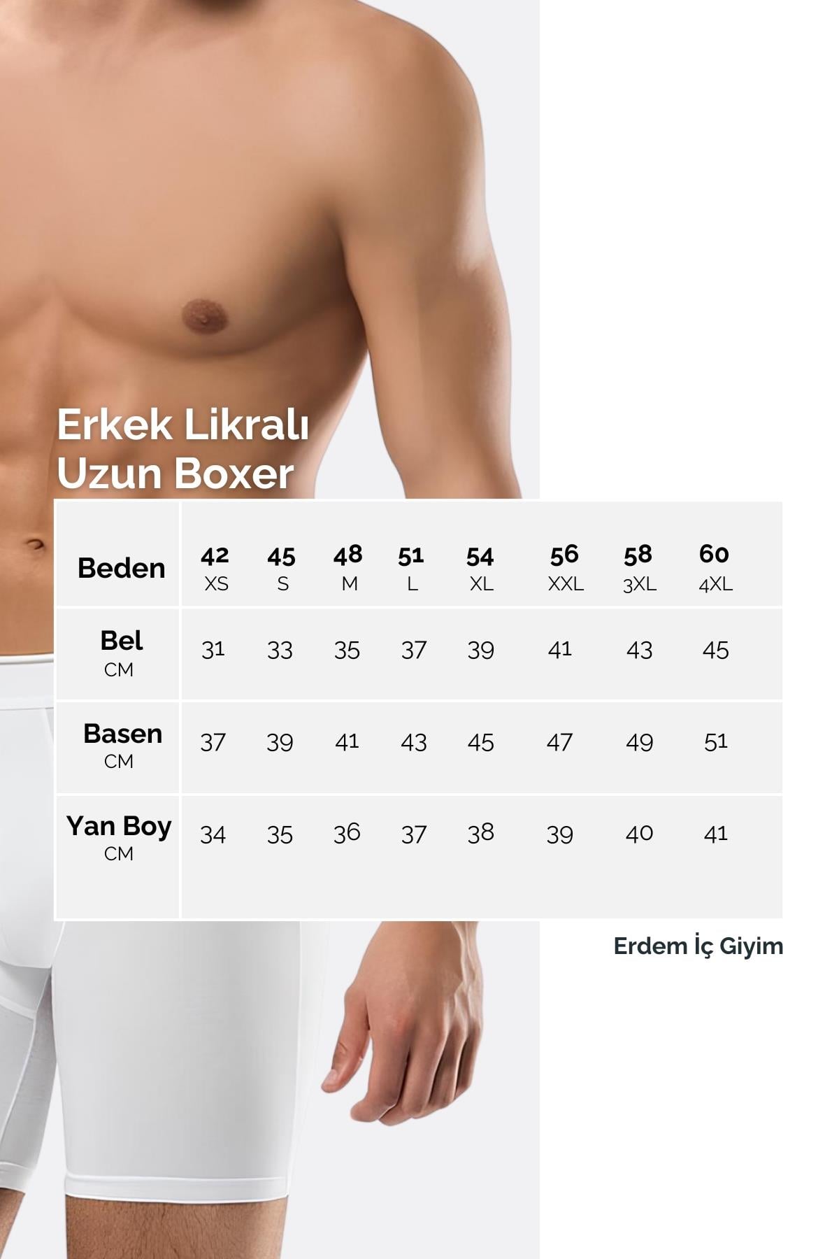 Erdem Lacivert Pamuk Elastan Uzun Boxer 1470