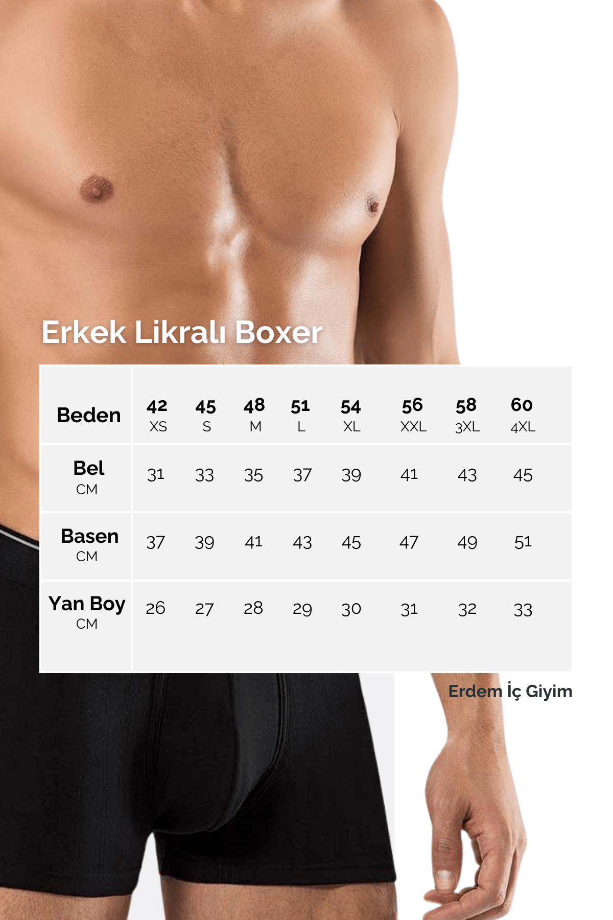 Erdem Siyah Basic Boxer  1447
