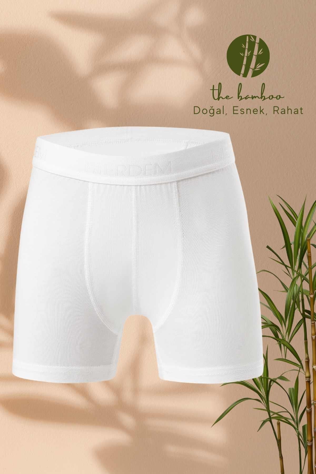 Erdem Weweus Beyaz Erkek Çocuk Süper İnce Doğal Bambu Boxer 3365