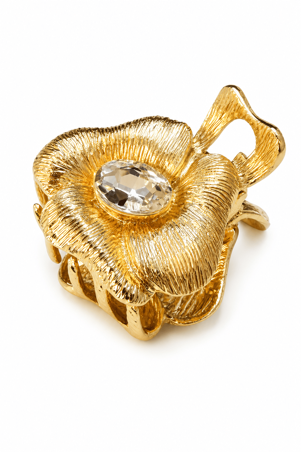 WeWeus Çiçek Taşlı Gold Parlak Sarı Metal Mini Premium Mandal Toka