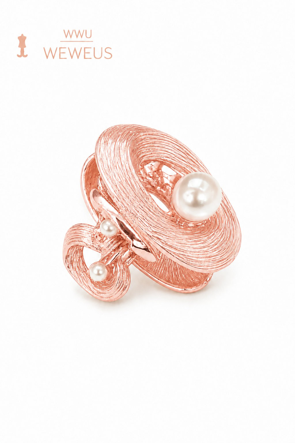 WeWeus Çiçek Yan İncili Rose Metal Mini Premium Mandal Toka