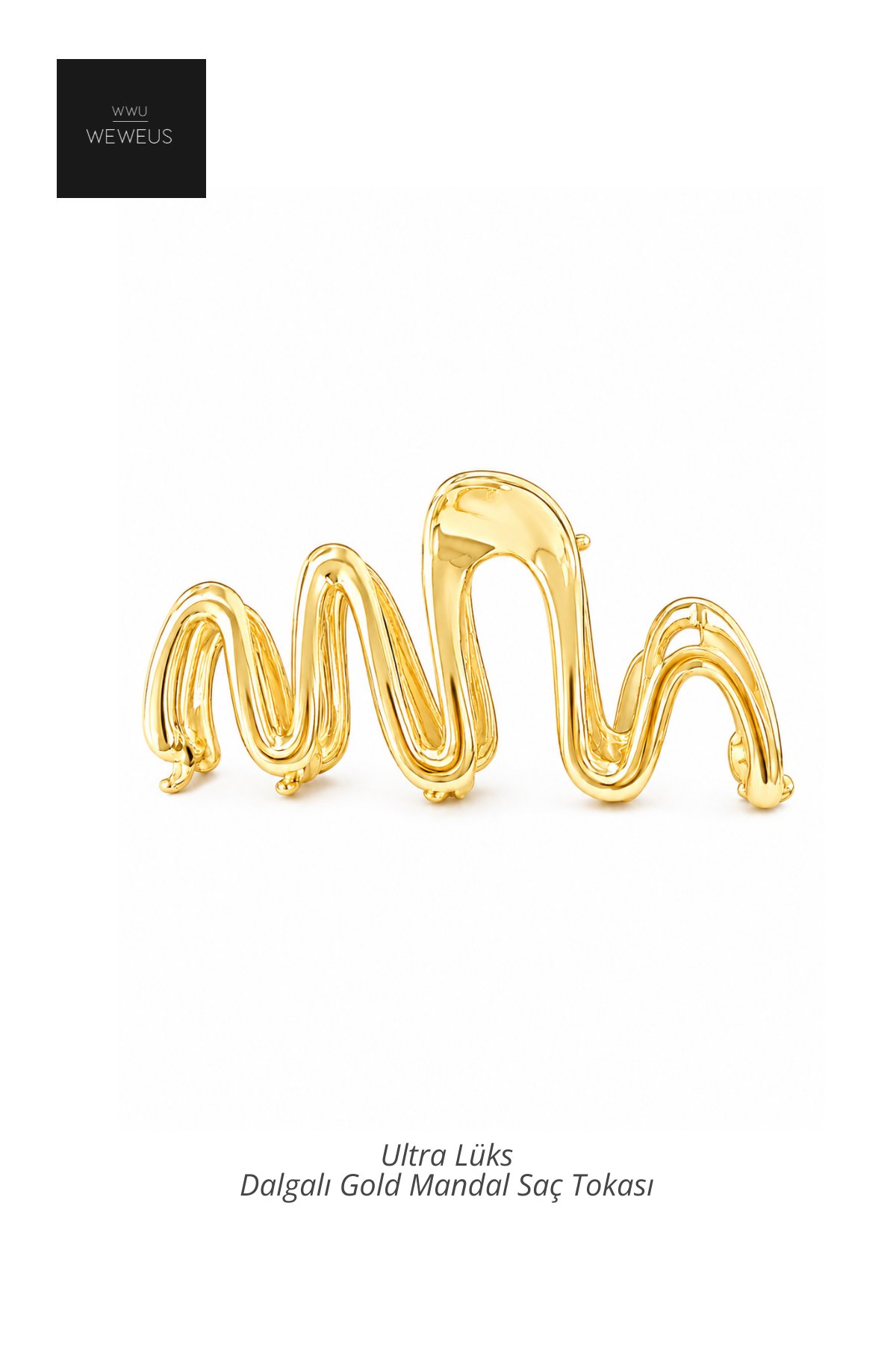 WeWeus Gold Altın Rengi Metal Lüks Zigzag Mandal Toka