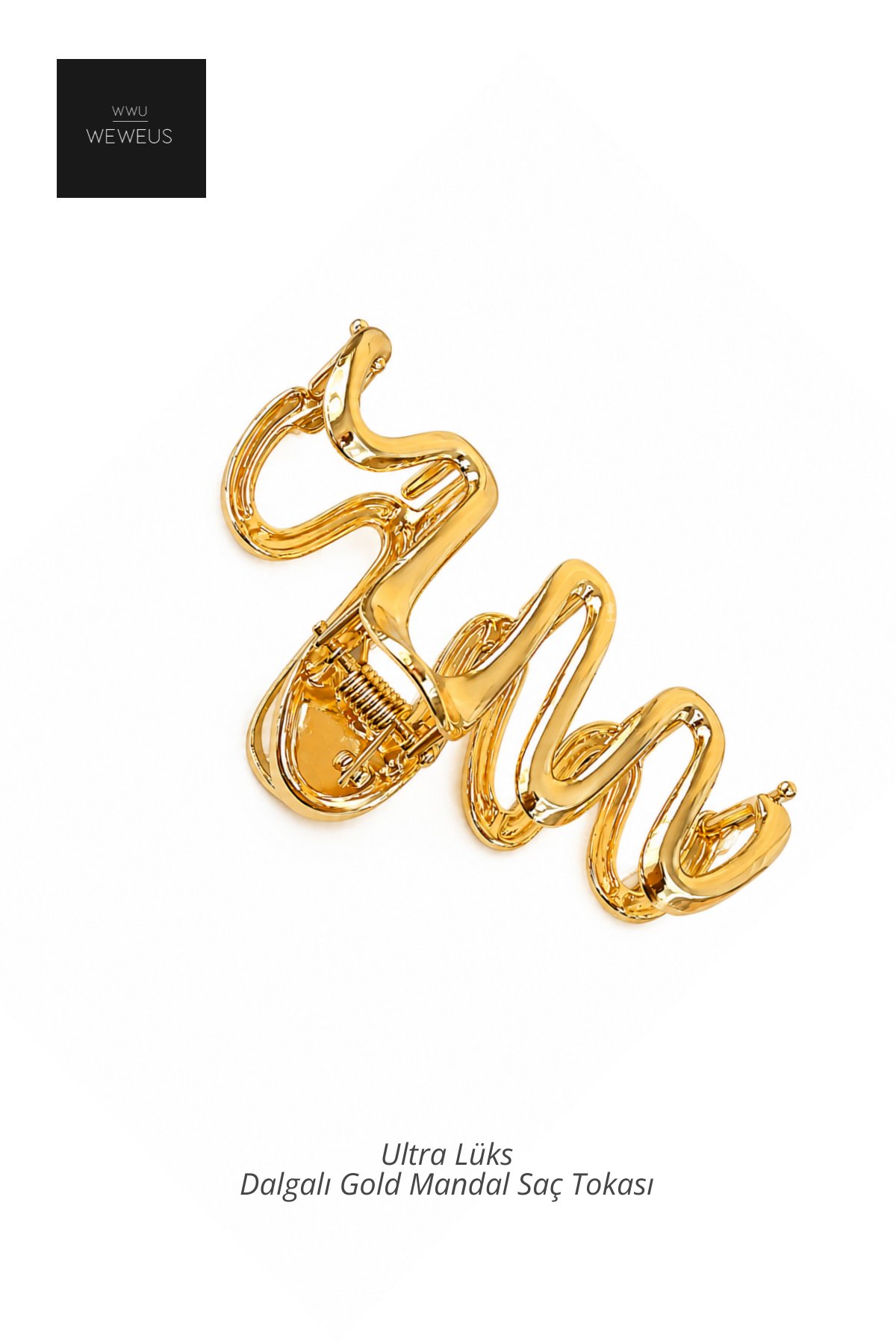 WeWeus Gold Altın Rengi Metal Lüks Zigzag Mandal Toka