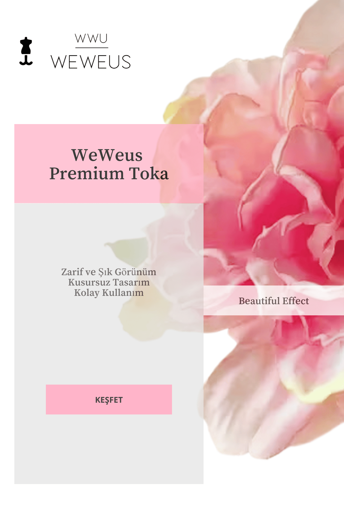 WeWeus Kadın Hawai Stili Pembe Şık Çiçek Premium Toka