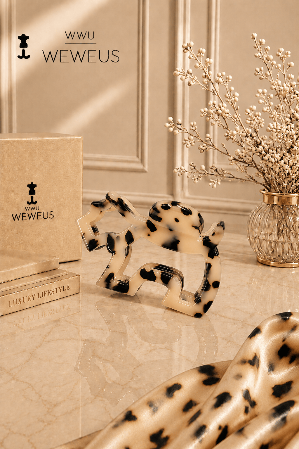 WeWeus Leopar Premium Köpek Şekli Mandal Toka