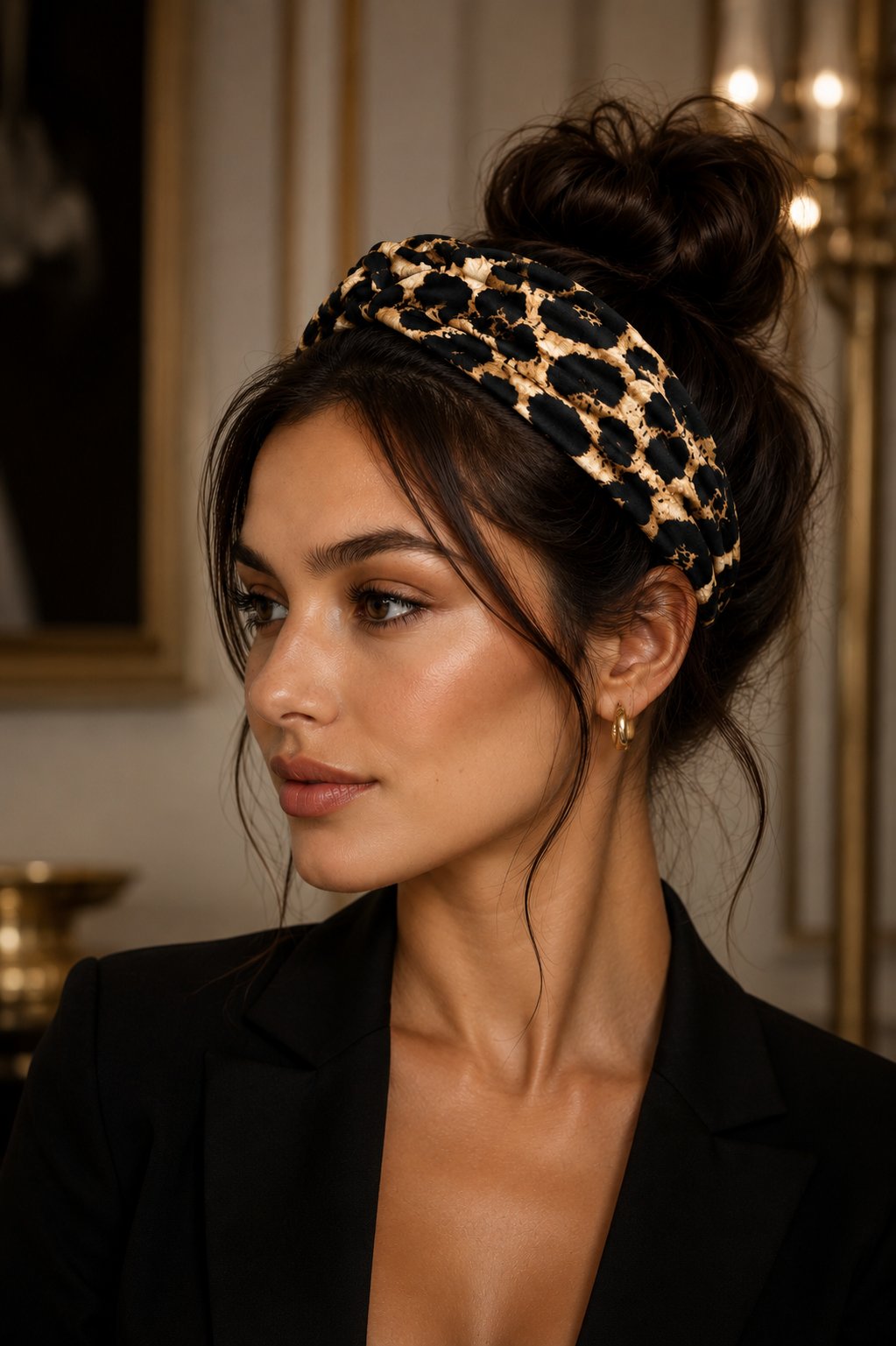 WeWeus Leopar Premium Kadın Dar Saç Bandı