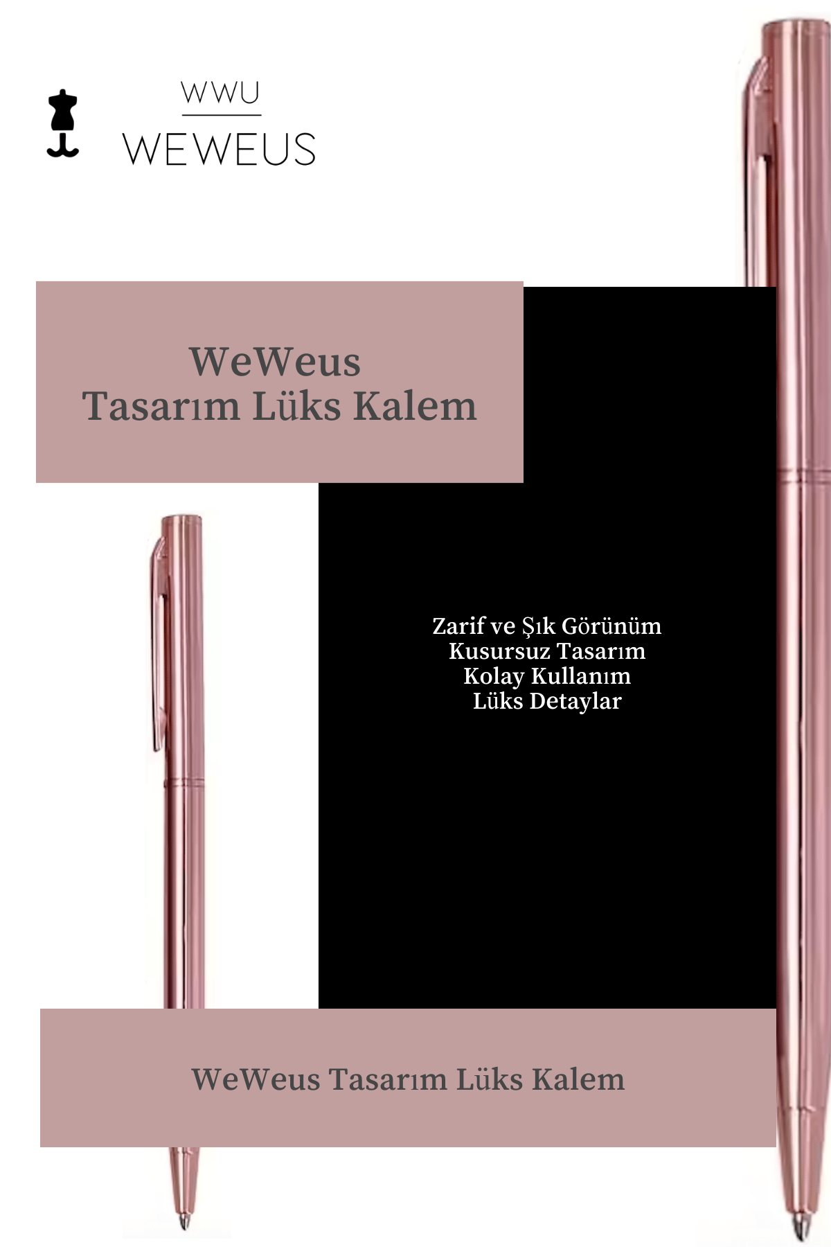 WeWeus Rose Düz Tasarım Lüks Tükenmez Kalem