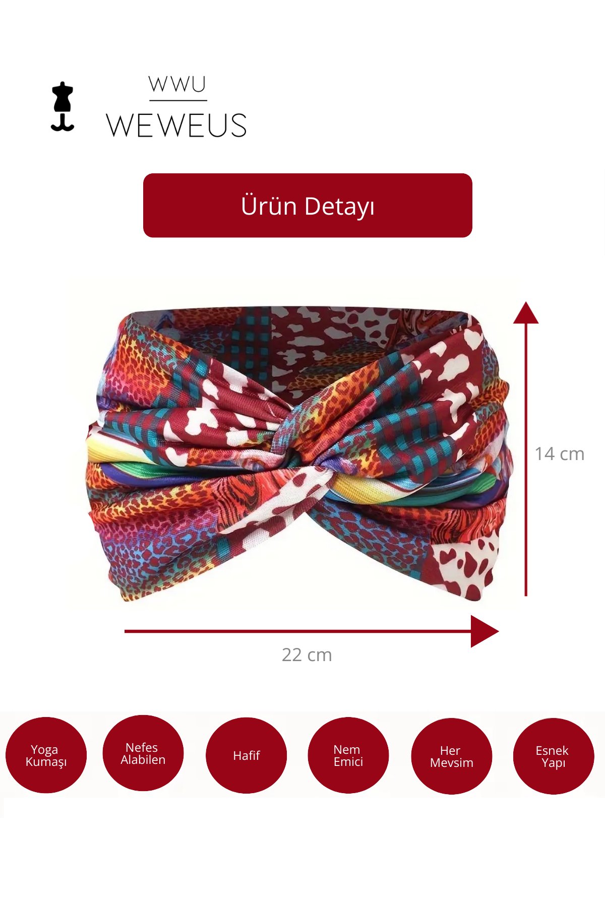 WeWeus Turuncu Leopar Gökkuşağı Desen  Kadın Saç Bandı