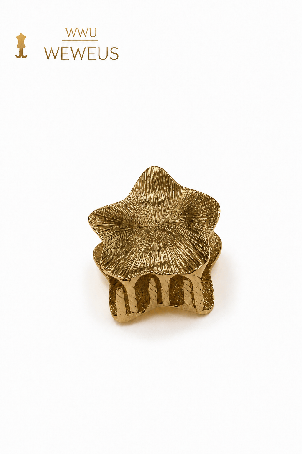 WeWeus Yıldız Koyu Gold Parlak Metal Mini Premium Mandal Toka