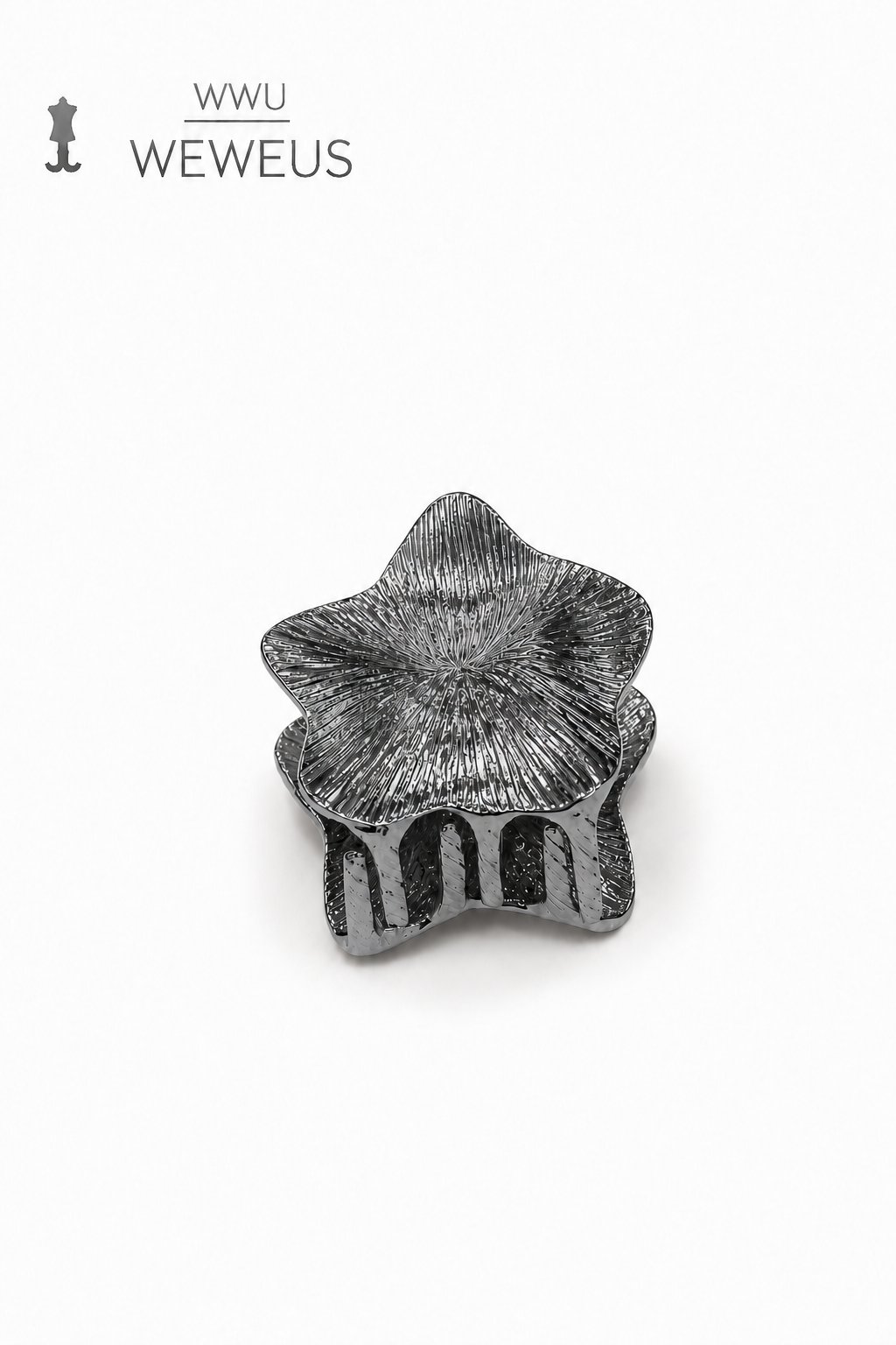 WeWeus Yıldız Koyu Gri Parlak Metal Mini Premium Mandal Toka