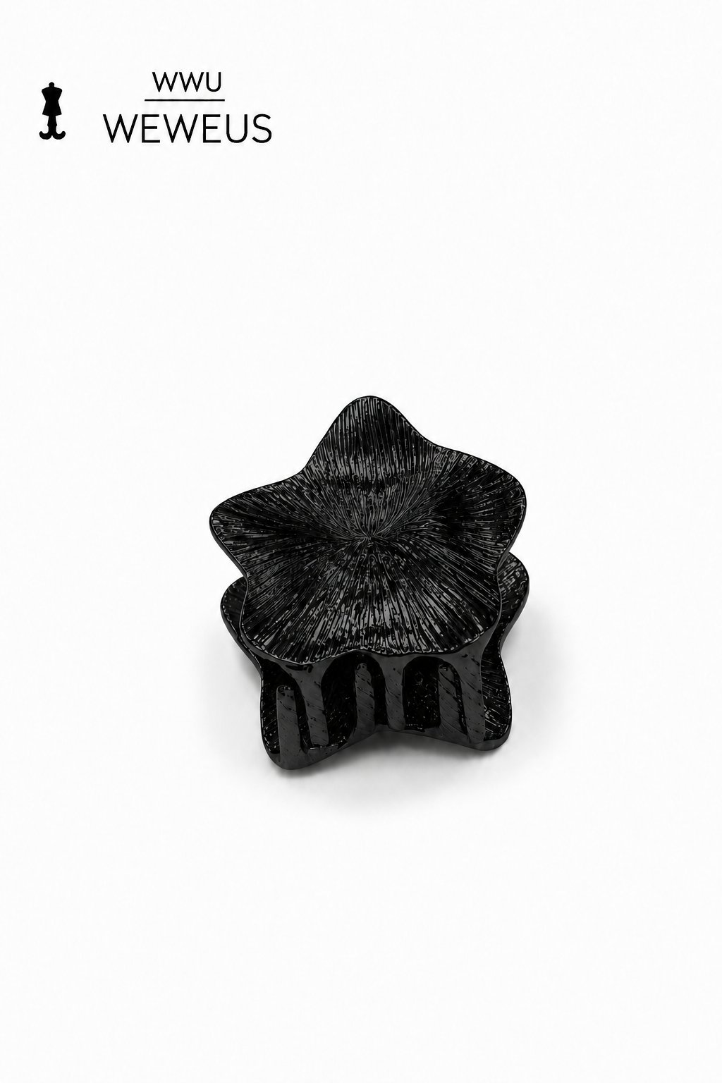 WeWeus Yıldız Siyah Parlak Metal Mini Premium Mandal Toka