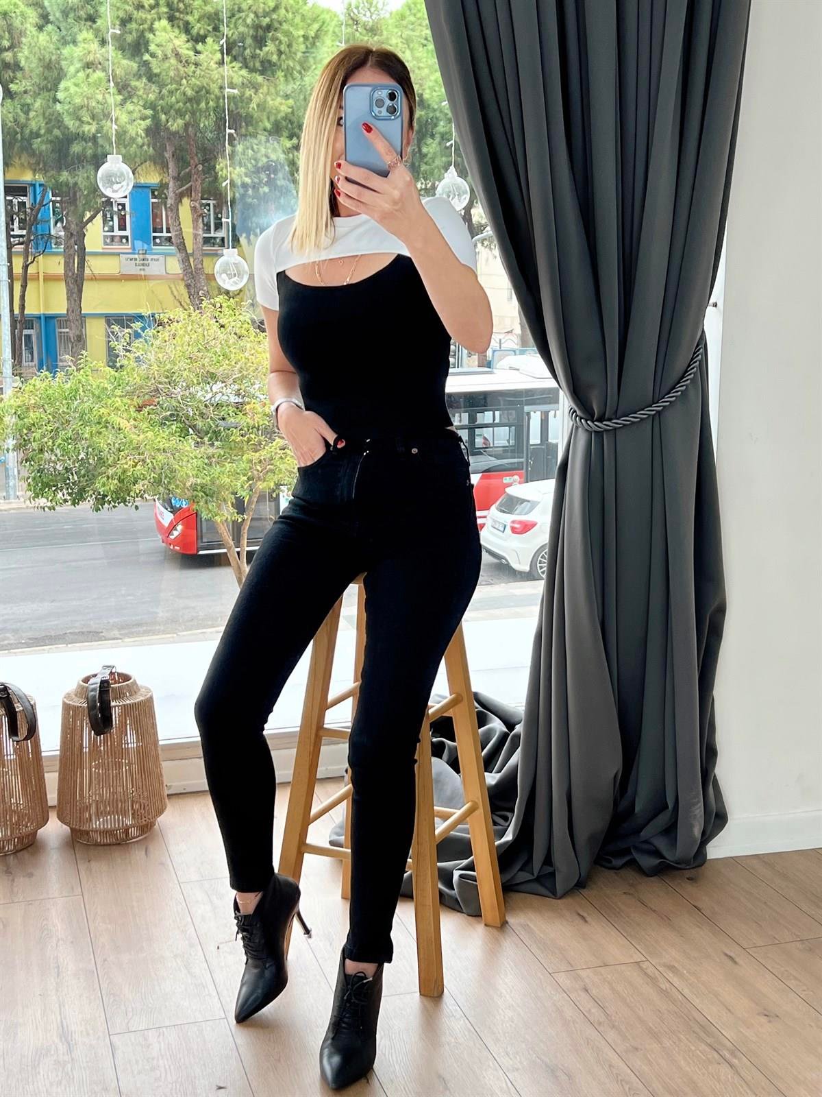 3010 YÜKSEK BEL SKINNY JEAN SİYAH