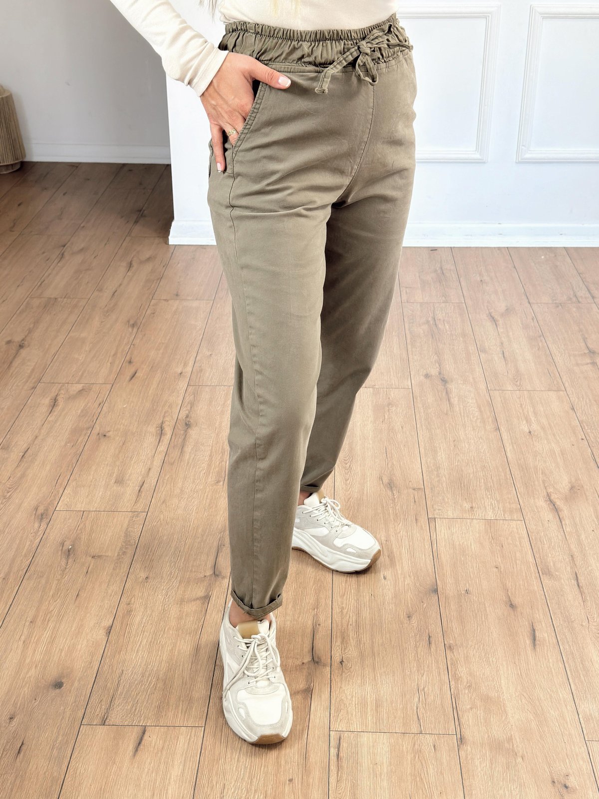 Beli Bağcıklı Jogger Pantolon HAKİ