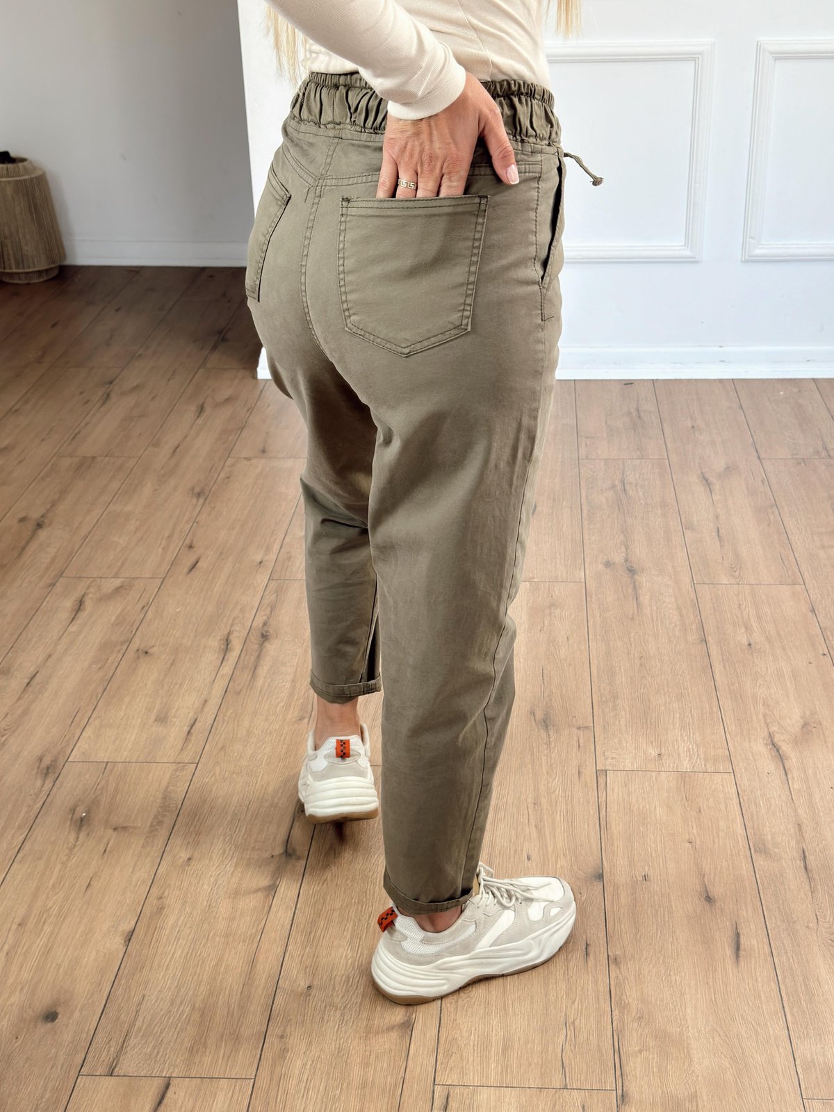Beli Bağcıklı Jogger Pantolon HAKİ