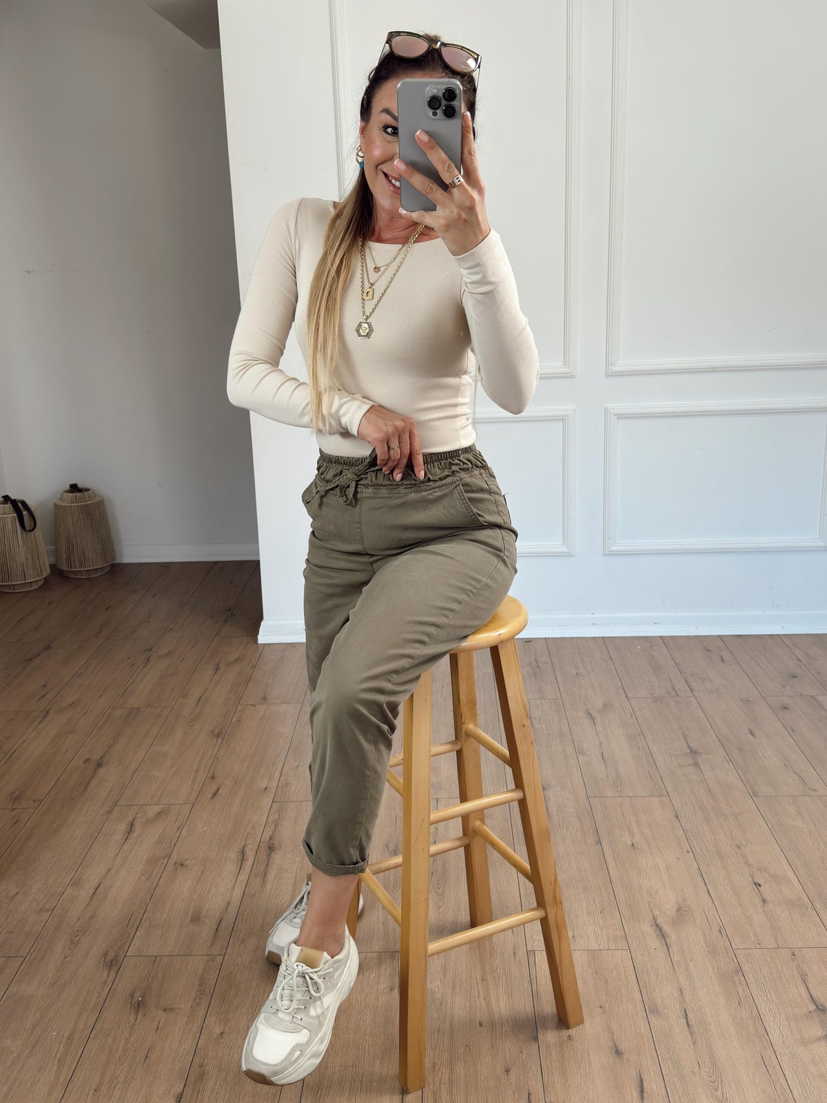 Beli Bağcıklı Jogger Pantolon HAKİ