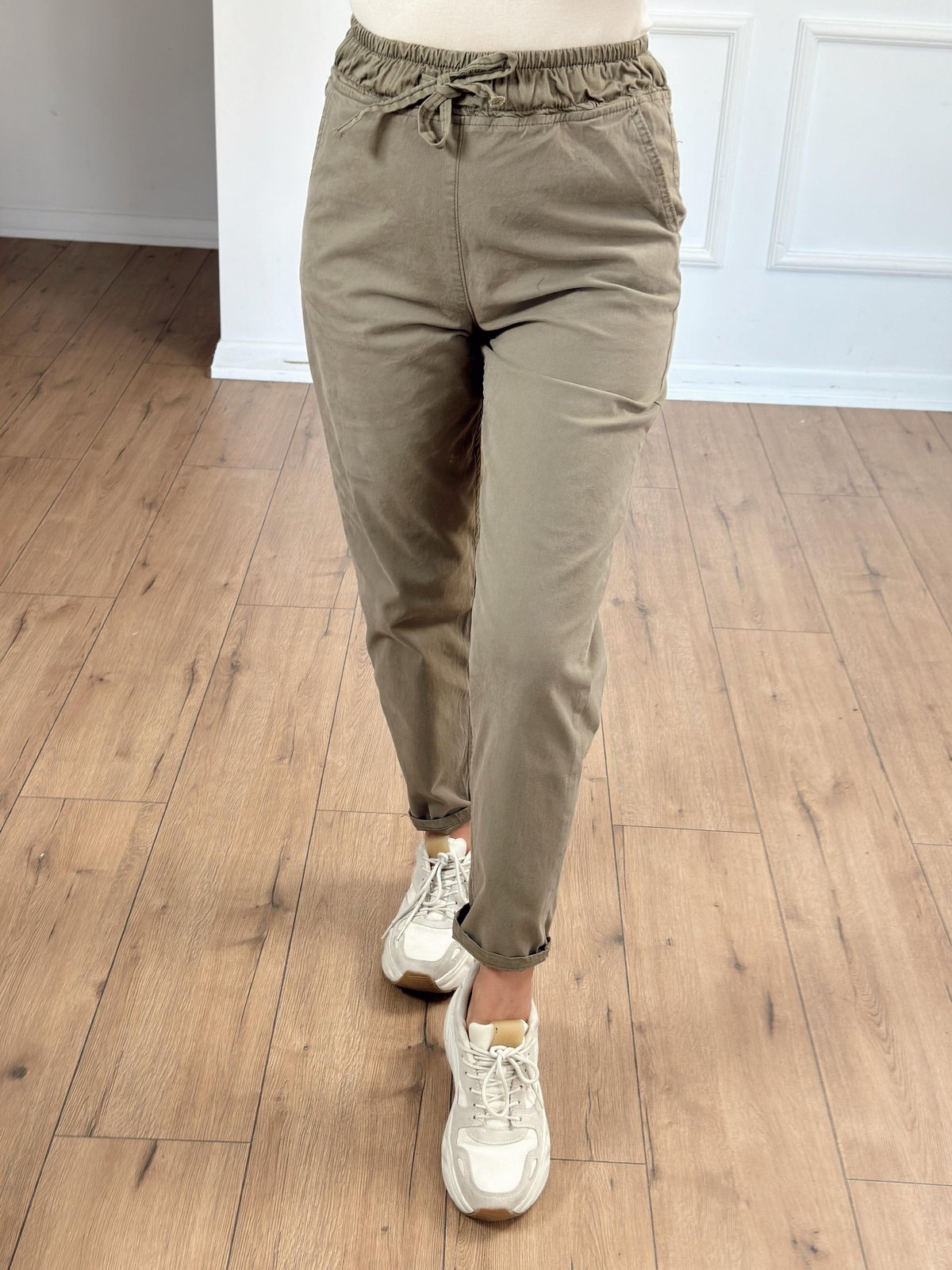 Beli Bağcıklı Jogger Pantolon HAKİ