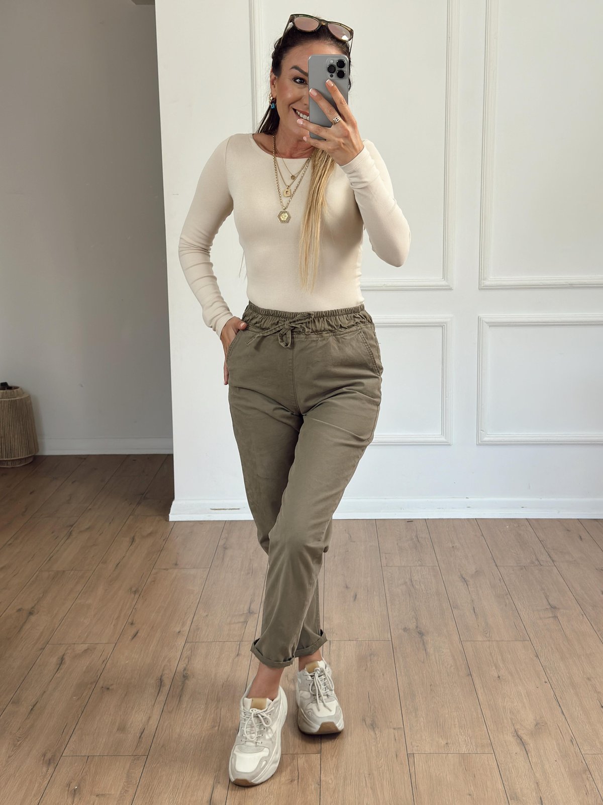 Beli Bağcıklı Jogger Pantolon HAKİ