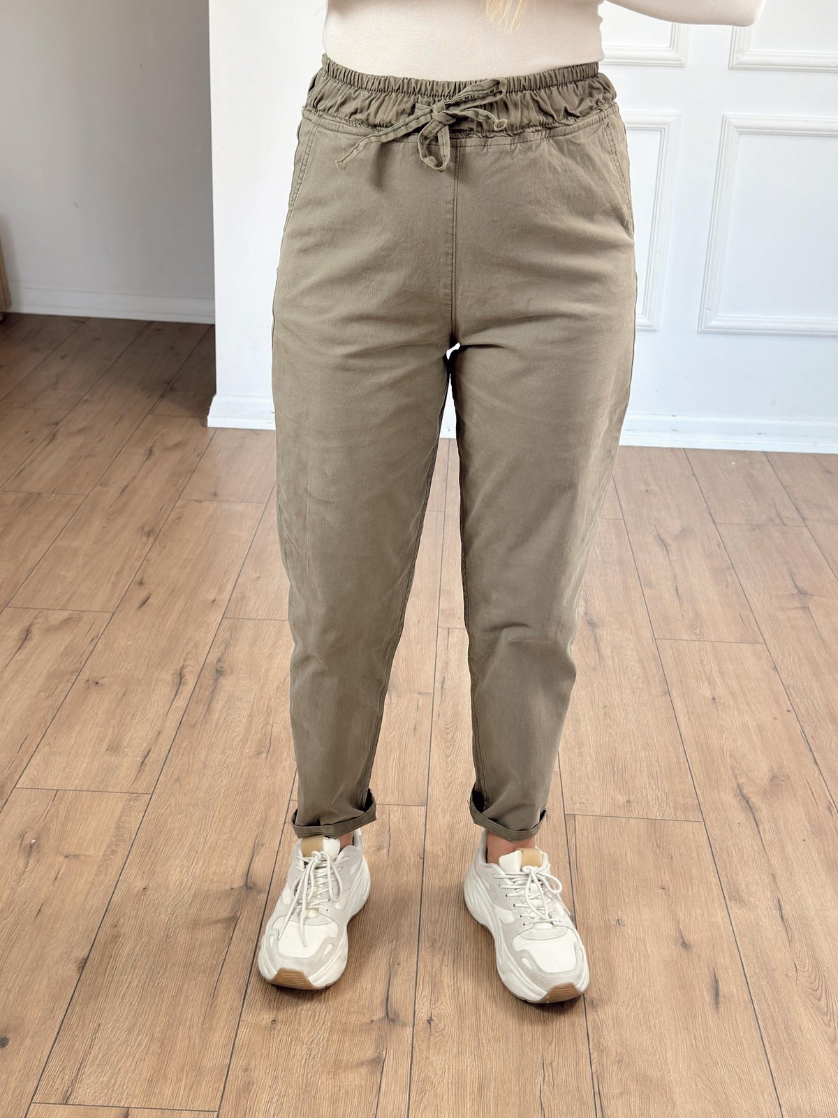Beli Bağcıklı Jogger Pantolon HAKİ