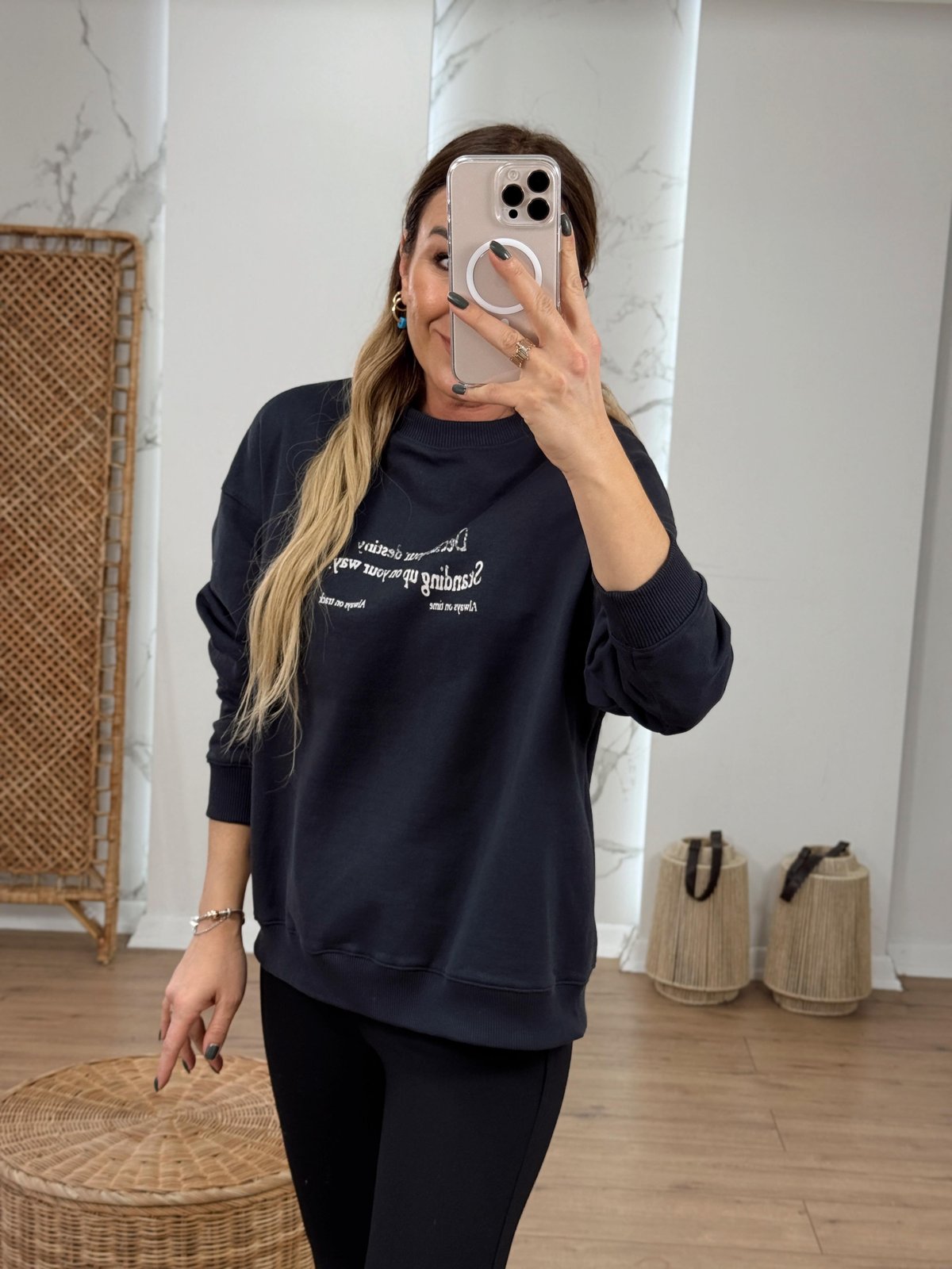Bisiklet Yaka İçi Şardonlu Sweat ANTRASİT
