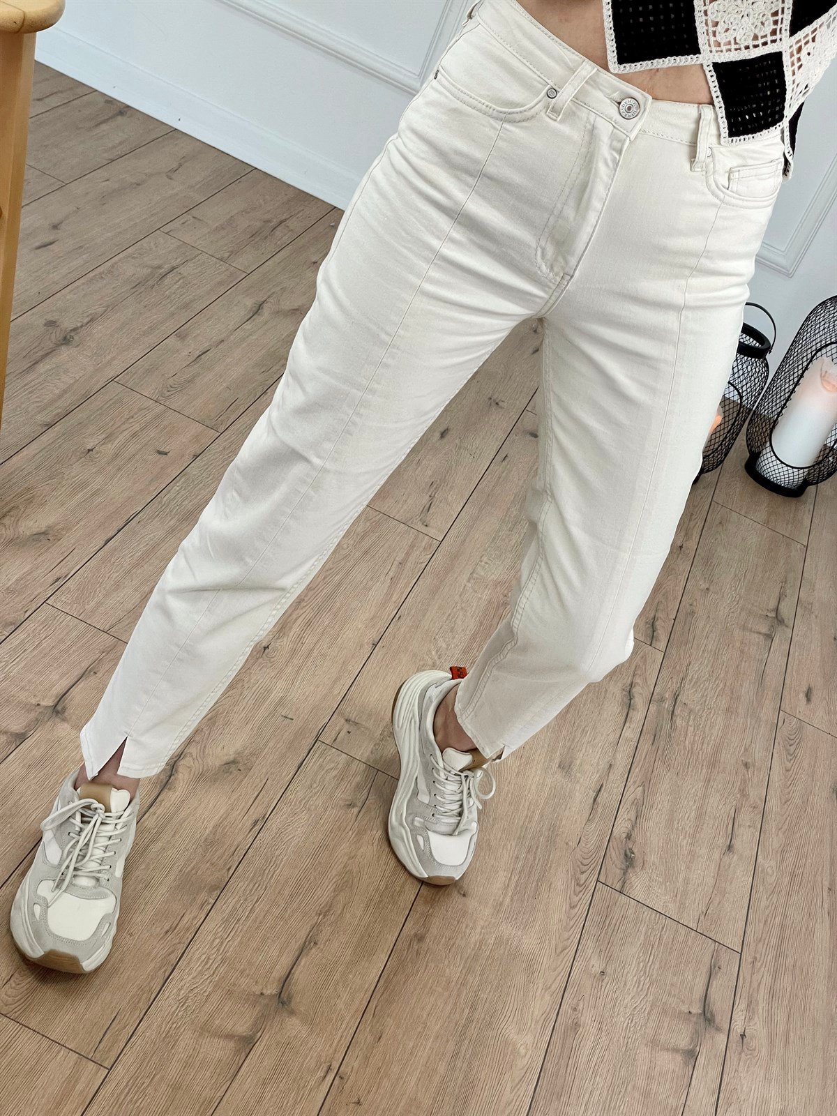 Detaylı Naturel Mom Jean