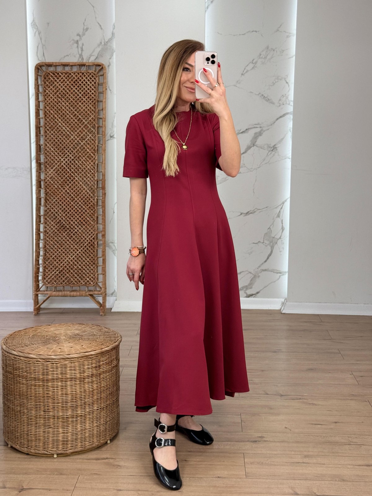 Godeli Midi Elbise BORDO