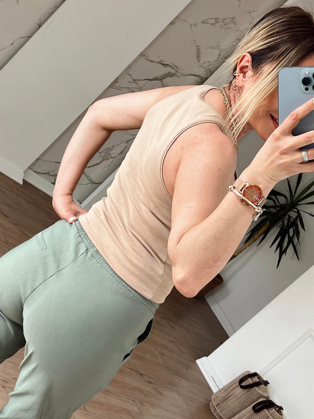 Halter Yaka Tshirt BEJ