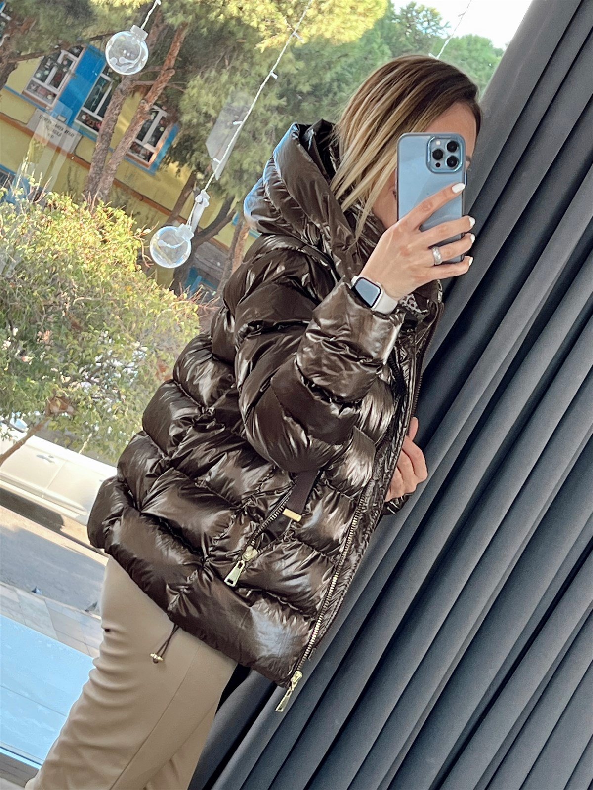 İçi Leoparlı Parlak Mont