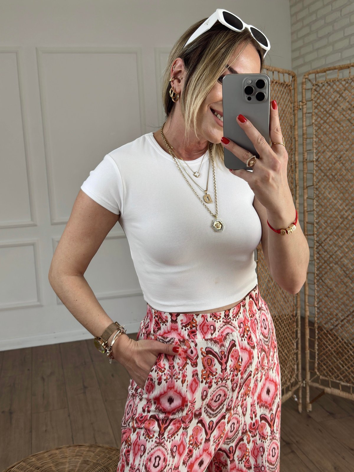 Kısa Kollu Crop BEYAZ
