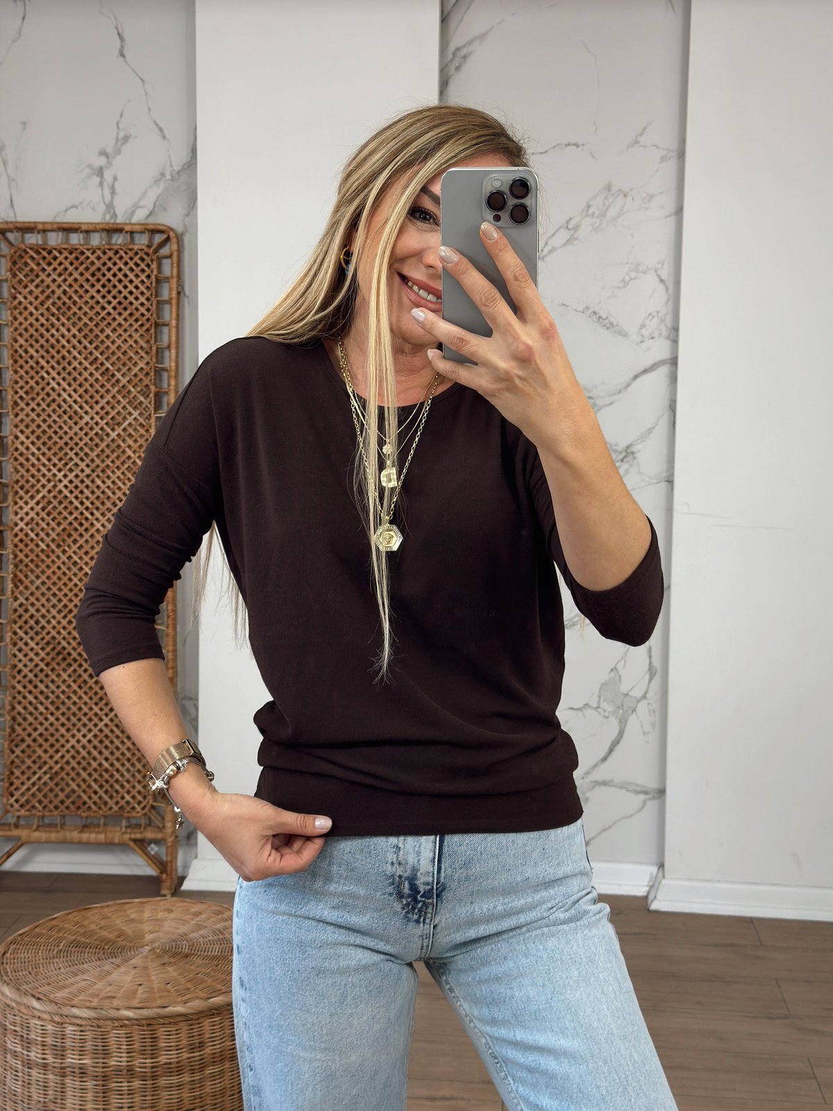 Orj Marka Yumoş Bluz KAHVE