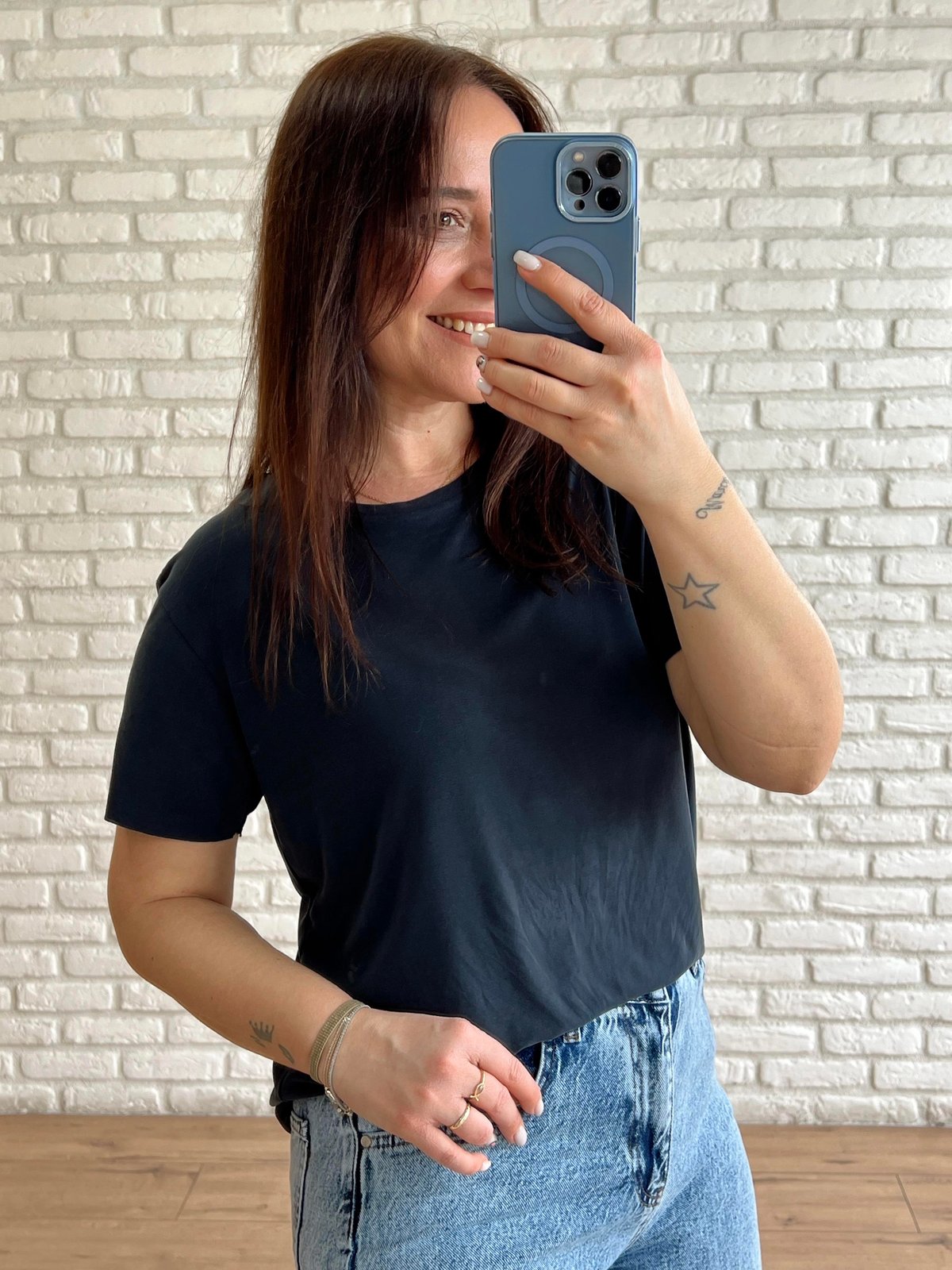 Oval Kesim Basic Tshirt ANTRASİT