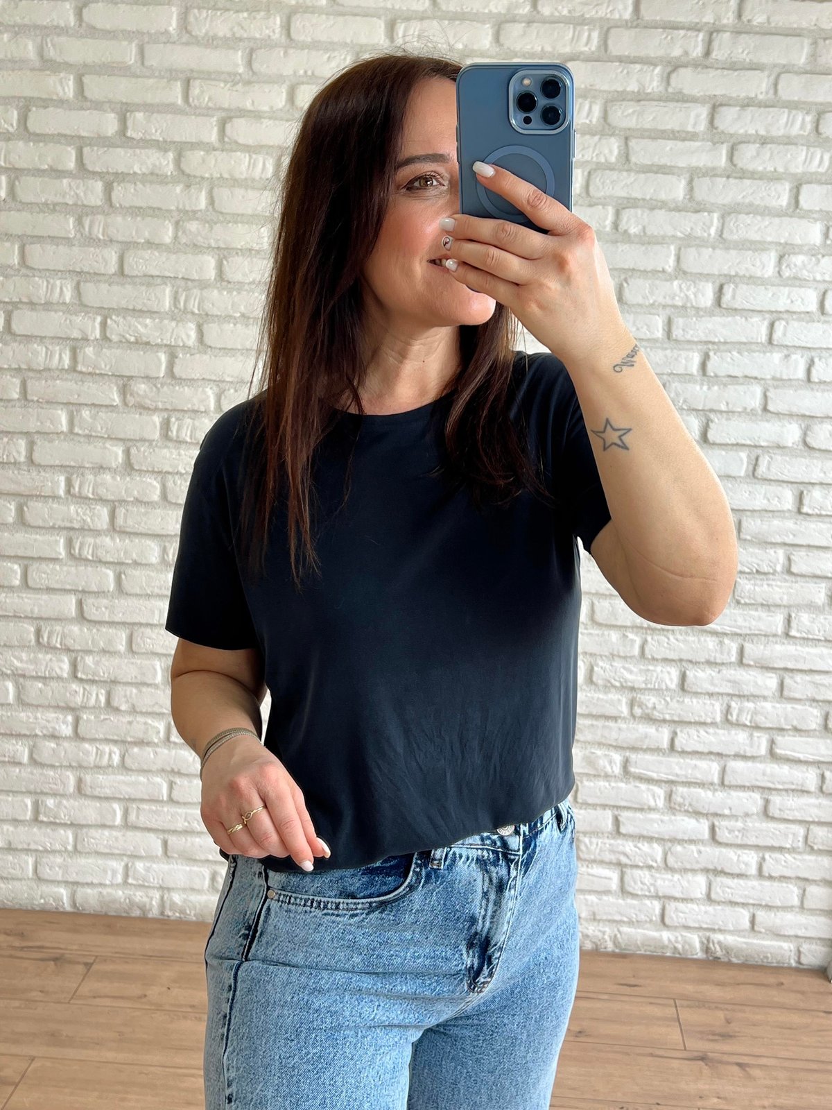 Oval Kesim Basic Tshirt ANTRASİT