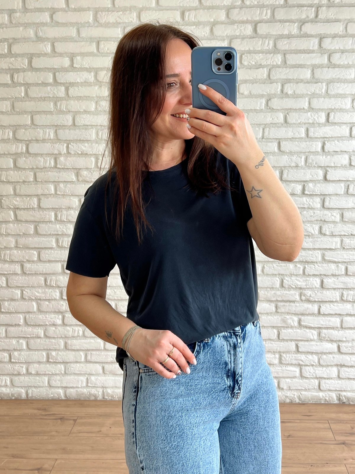 Oval Kesim Basic Tshirt ANTRASİT