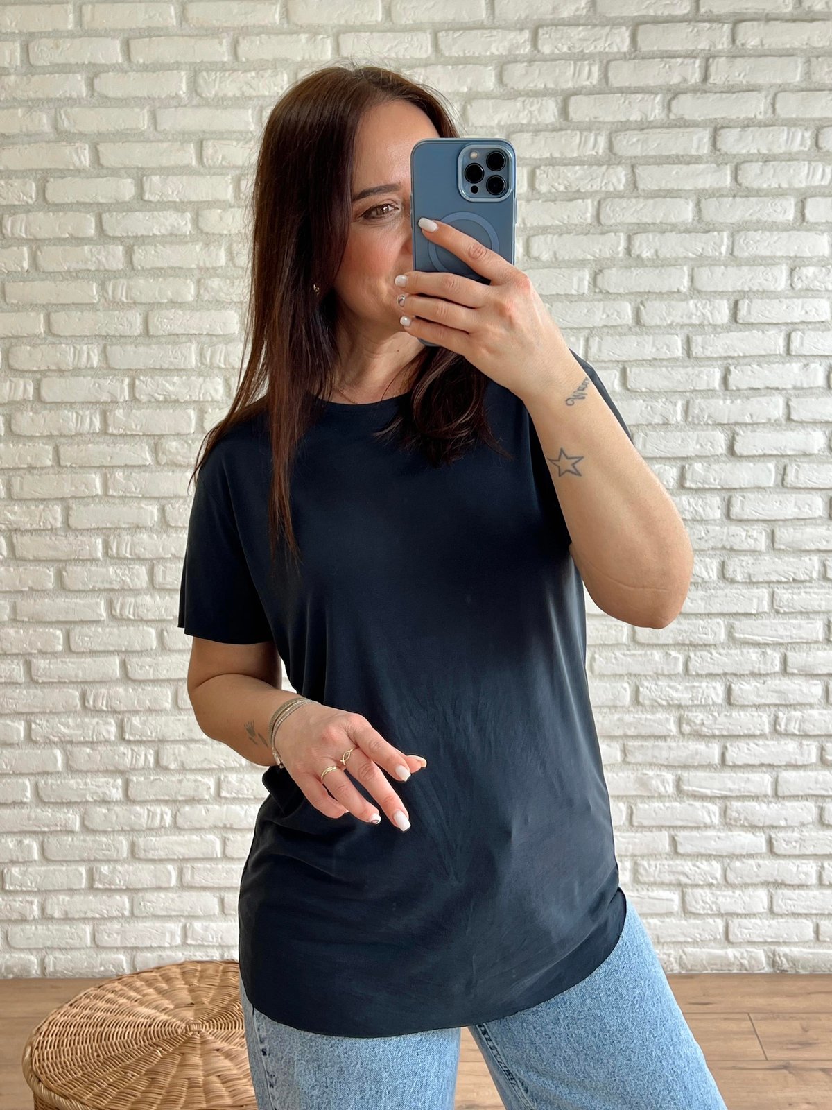 Oval Kesim Basic Tshirt ANTRASİT