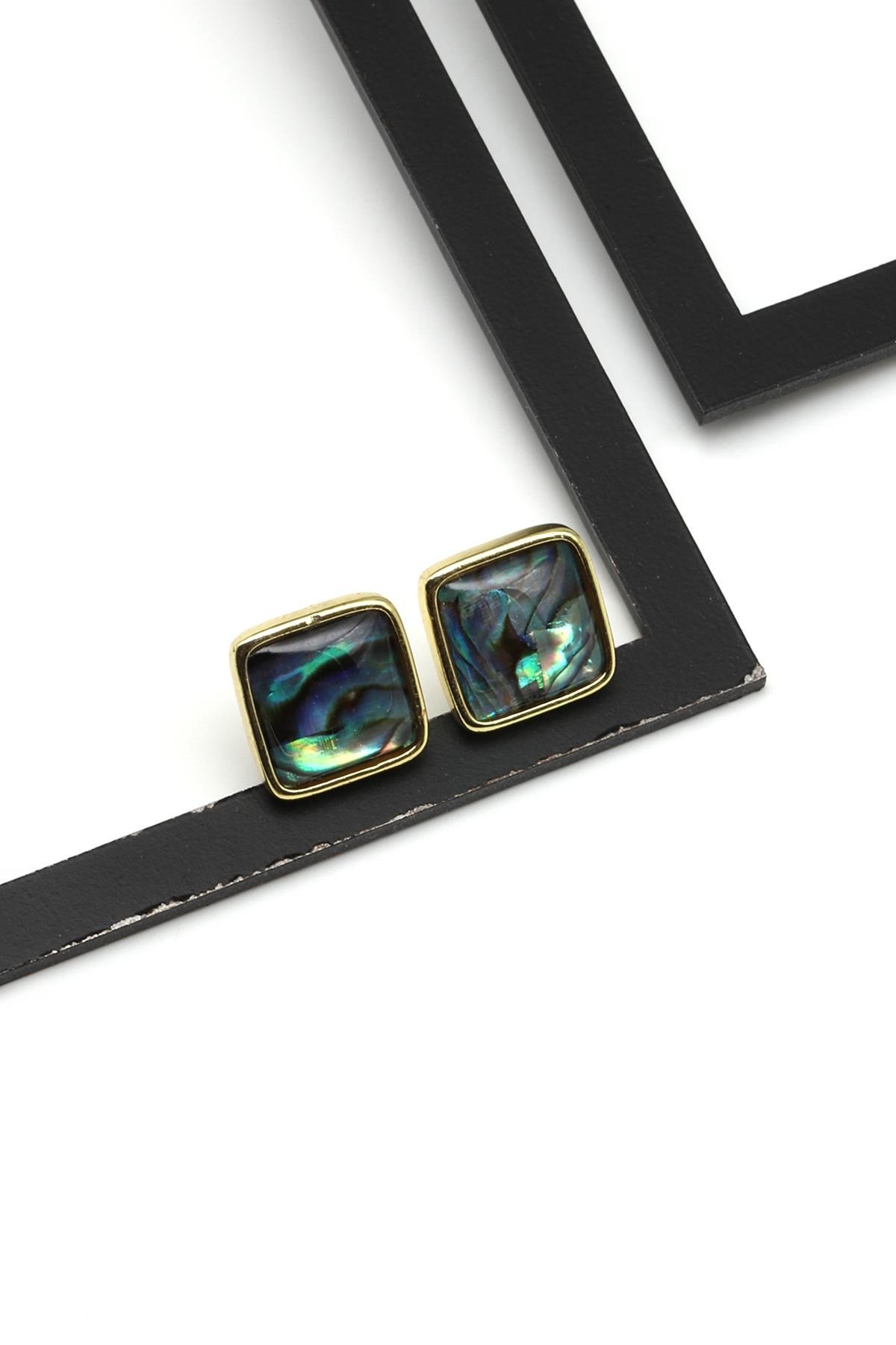 Abalon Sedef Doğal Taş Küpe - KP-0263