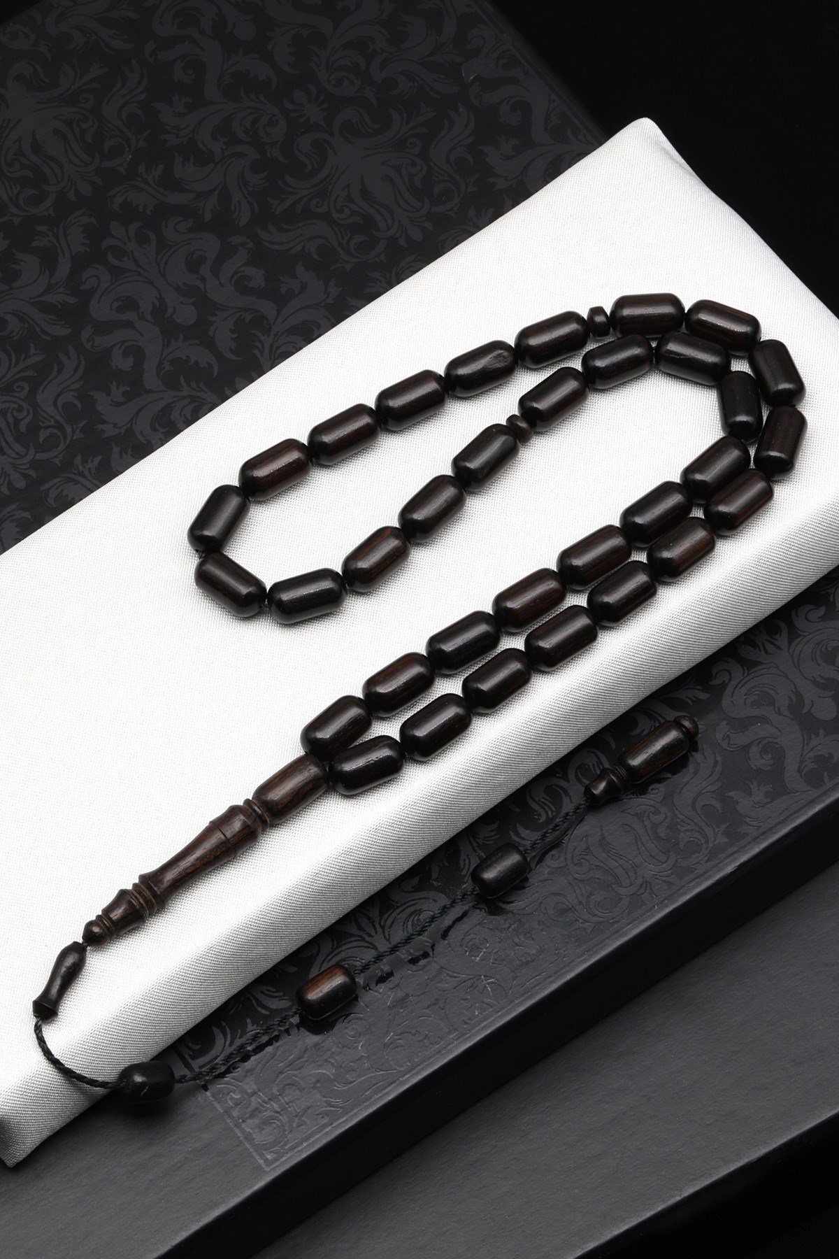 Abanoz Ağacı Tesbih 6 x 11 mm Kapsül Kesim - T-1825