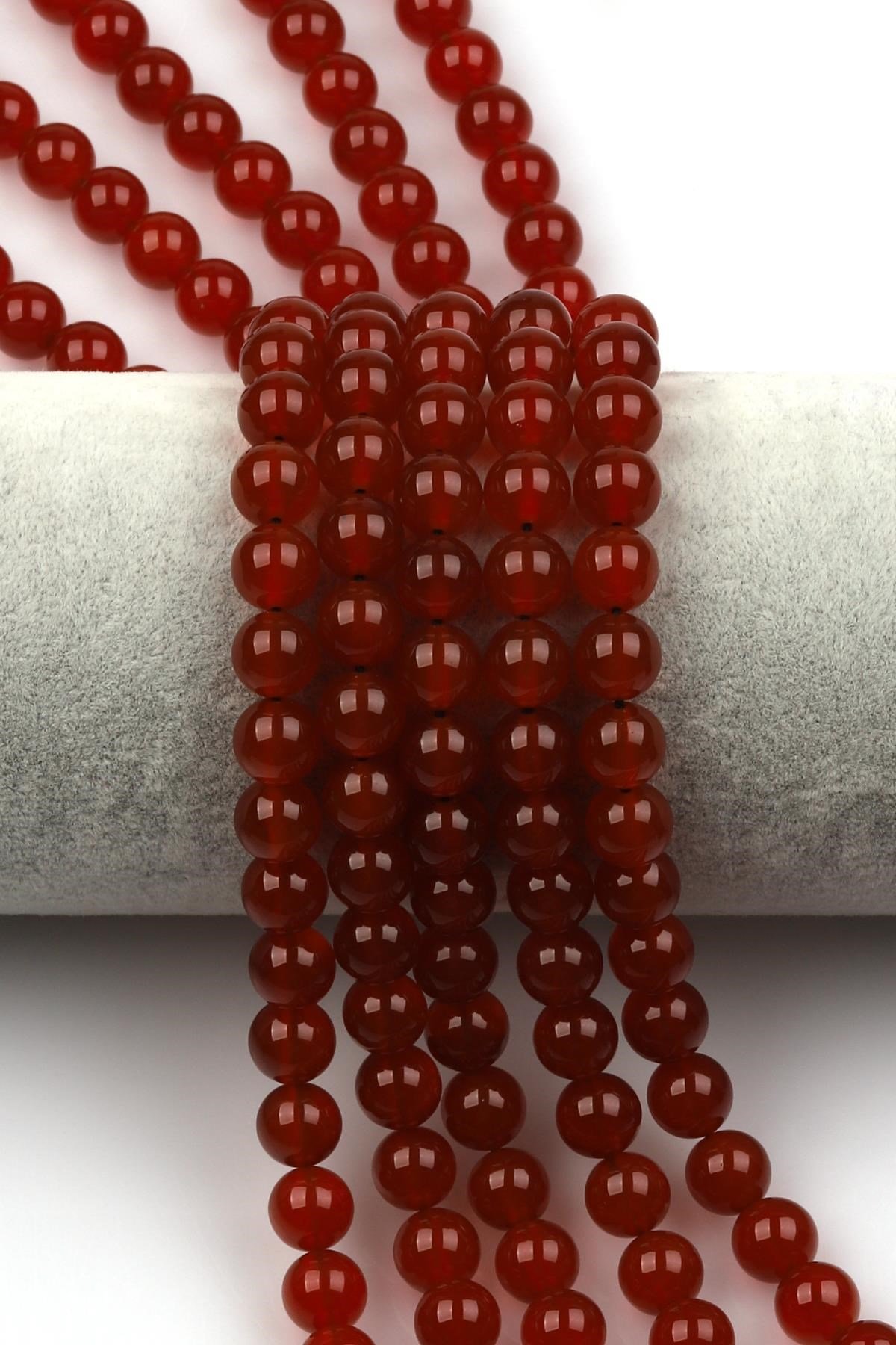 Akik ( A Kalite ) Doğal Taş Dizi 6 mm Küre Kesim