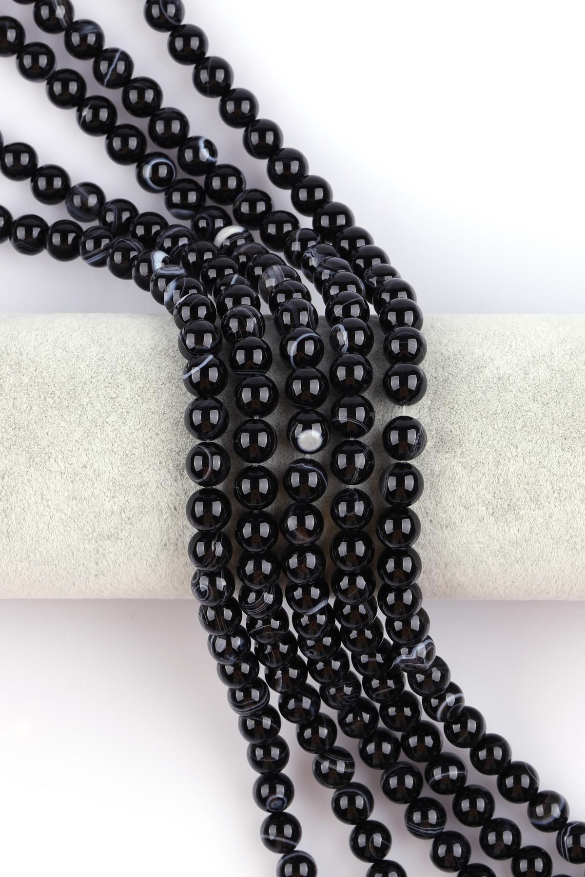 Akik ( A Kalite ) Doğal Taş Dizi 8 mm Küre Kesim