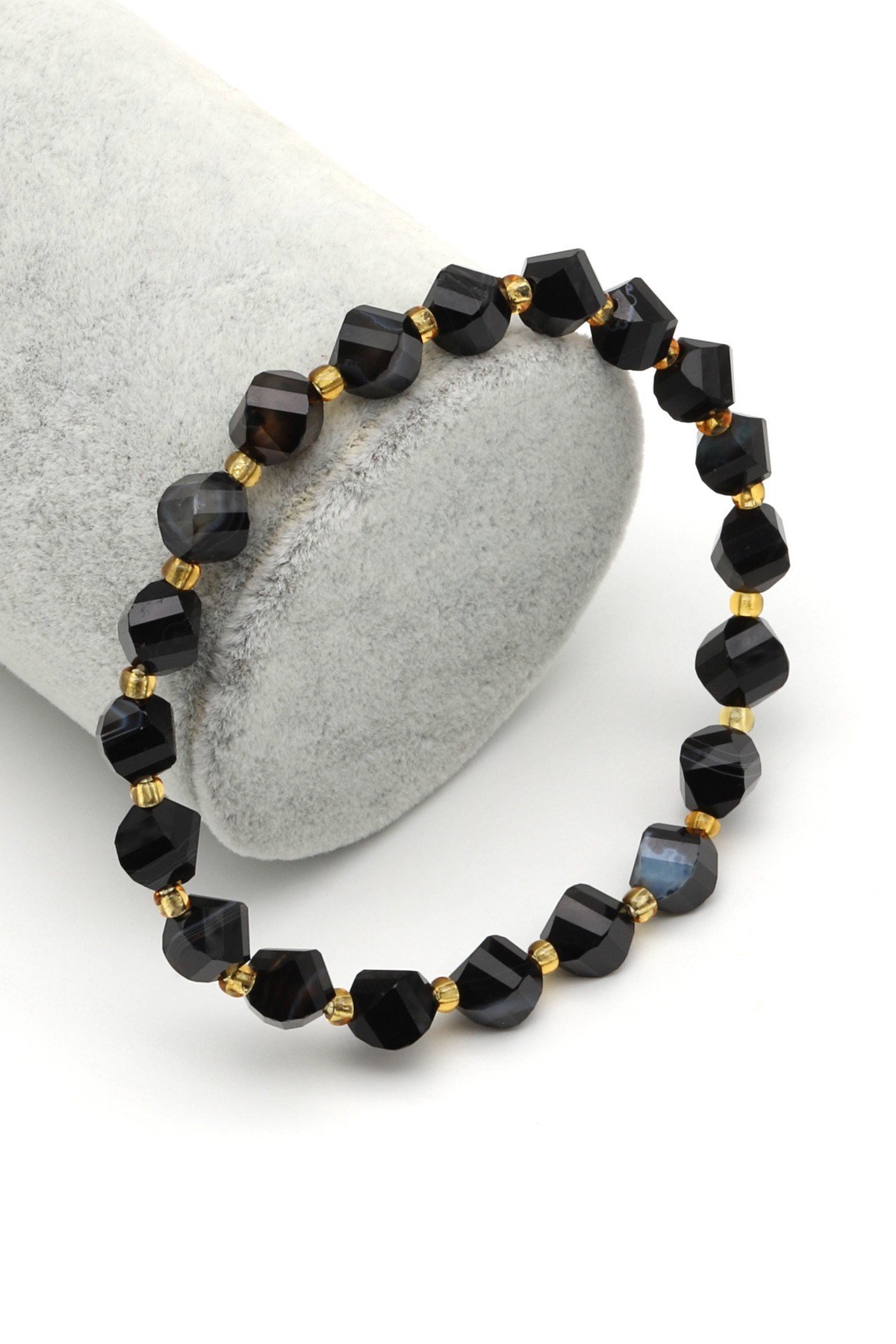 Akik Doğal Taş Bileklik 7 x 8 mm Burgu Kesim - BLK-2182