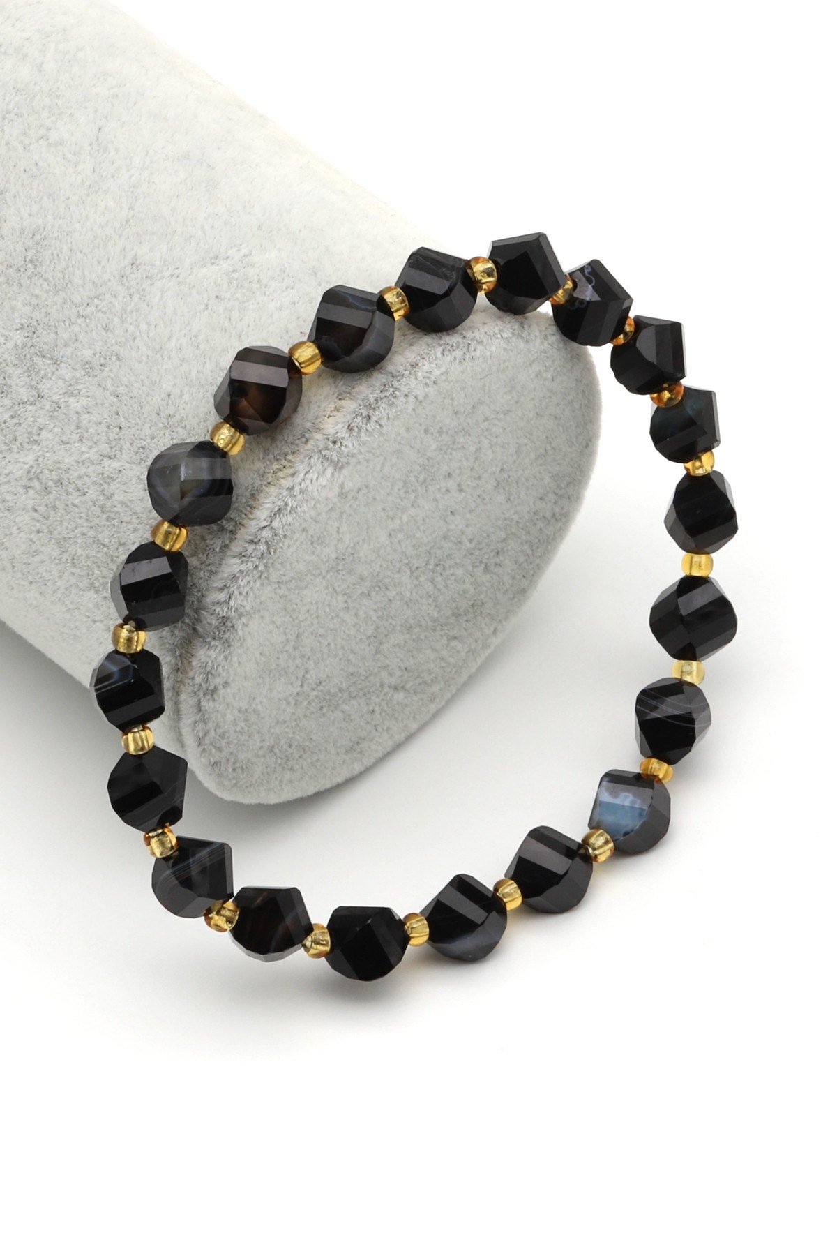 Akik Doğal Taş Bileklik 7 x 8 mm Burgu Kesim - BLK-2182